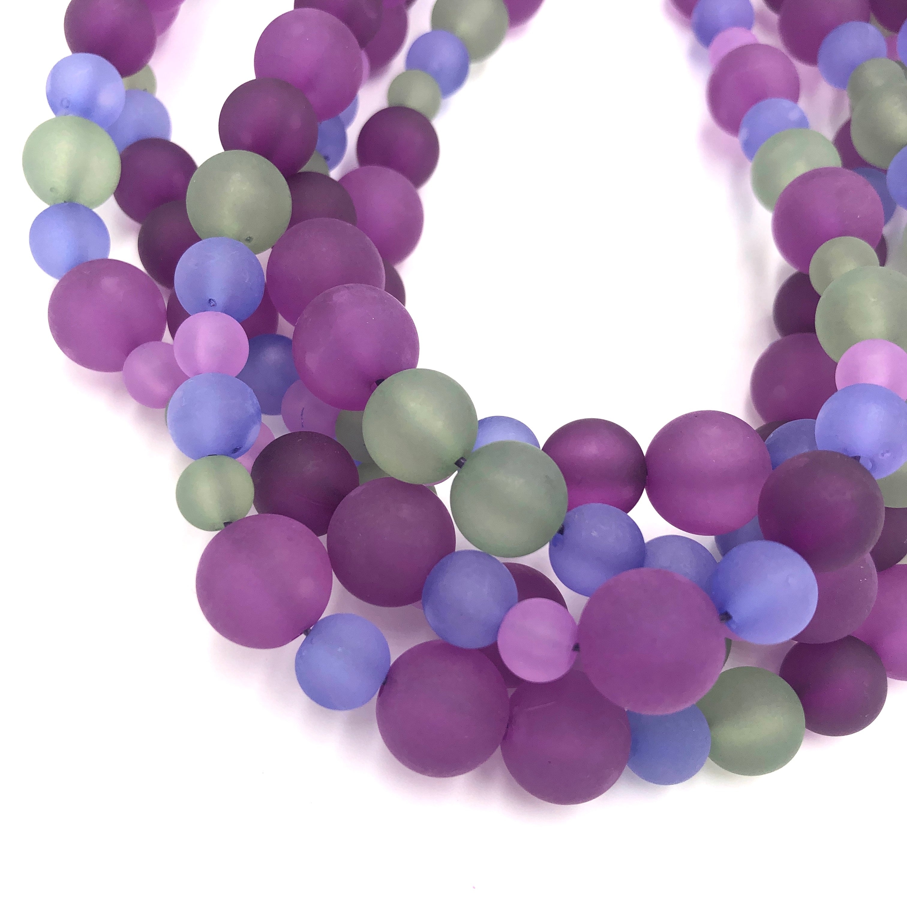 frosted purple &amp; blue necklace