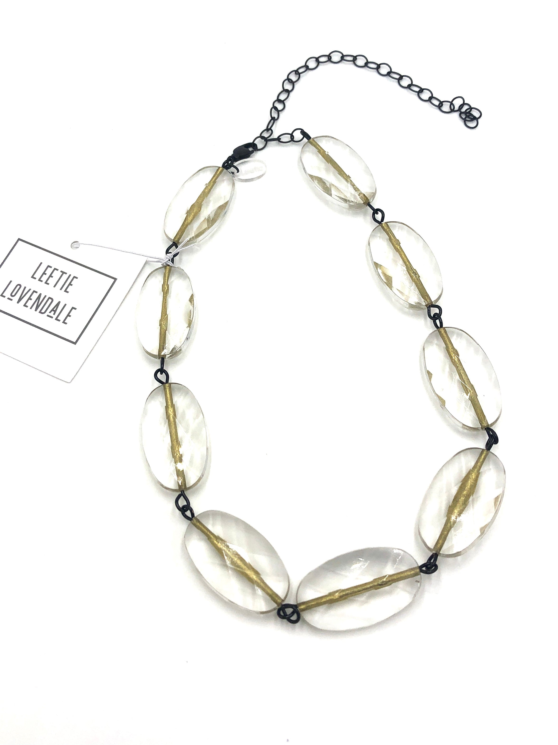 Clear &amp; Fine Gold Lined Amelia Necklace
