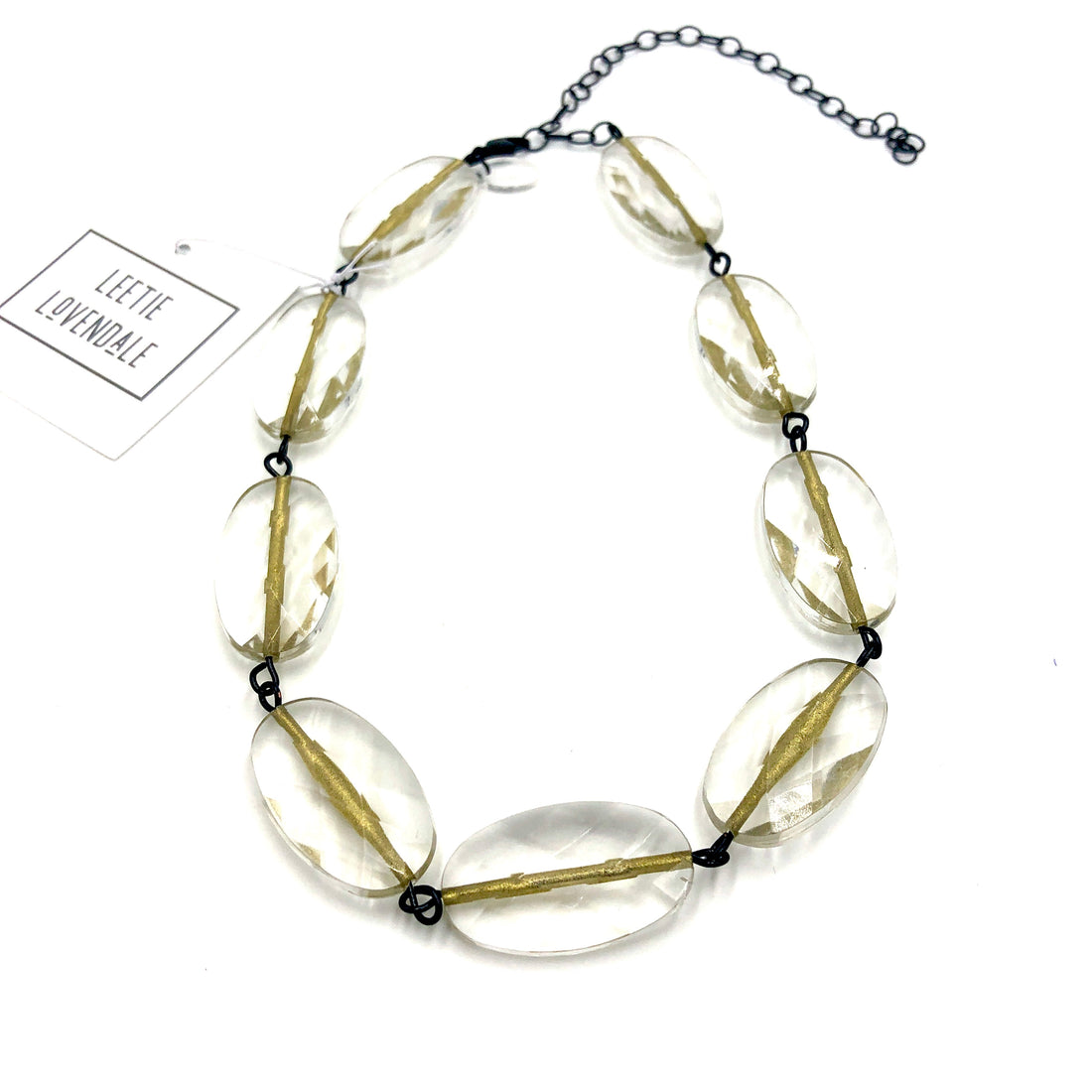 Clear &amp; Fine Gold Lined Amelia Necklace