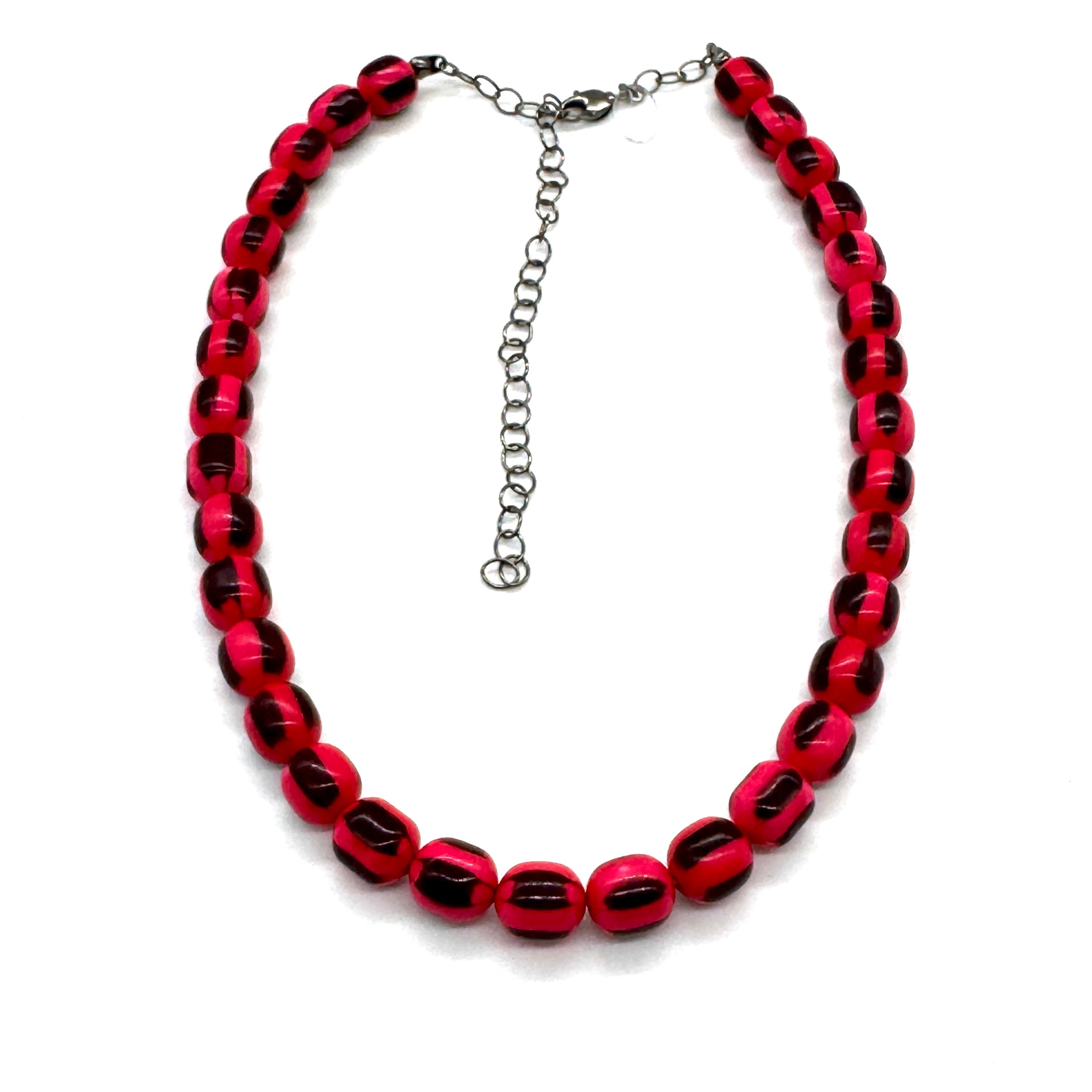 Bold Black and Pink Marco Necklace