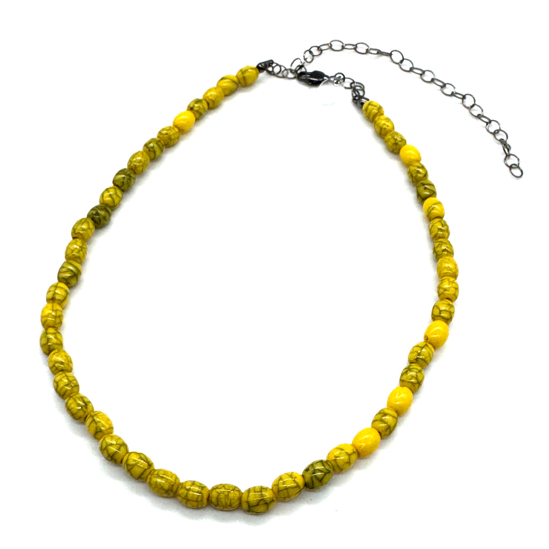 Black and Yellow Crackle Marco Necklace