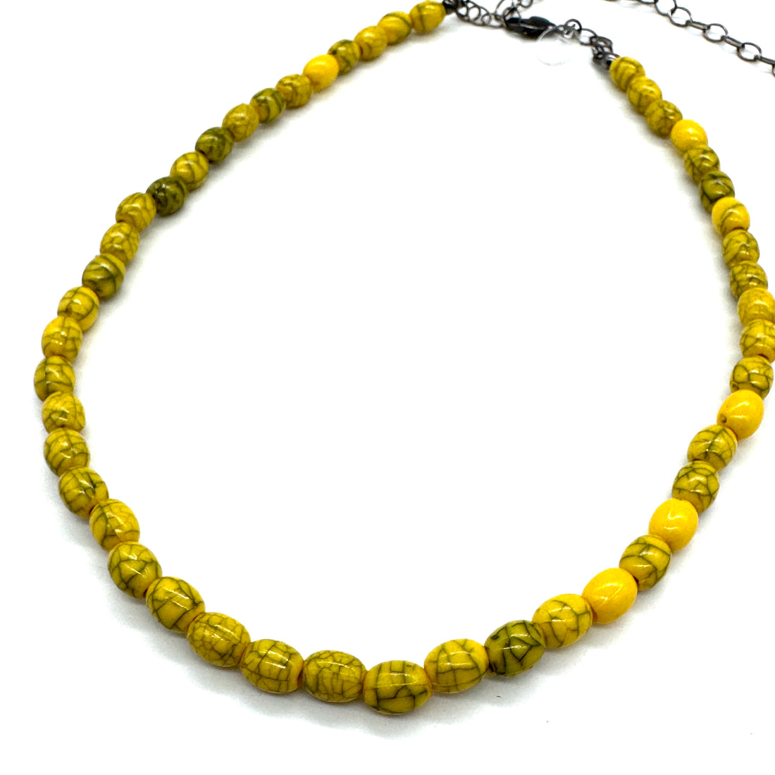 Black and Yellow Crackle Marco Necklace