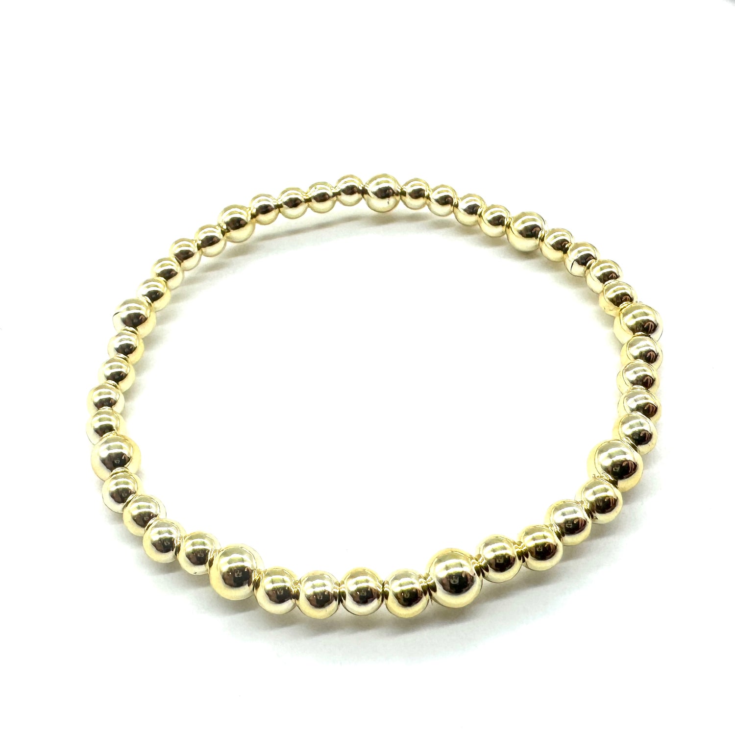 Vacuum-Plated Gold Beaded Stretch Bracelet  - Quintent 4mm and 5mm