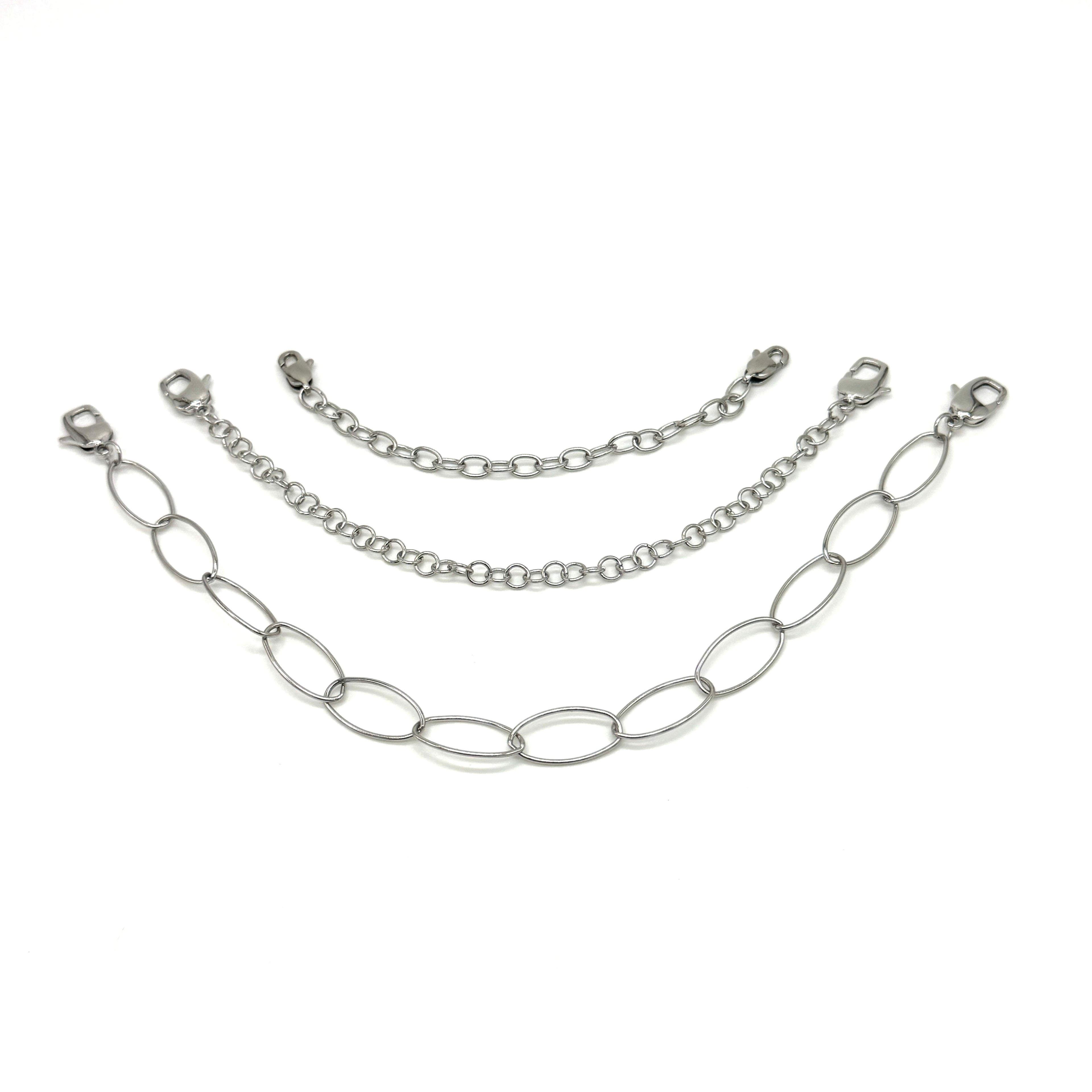 Chain Extenders Kit - Surgical Steel Silver or 18k Gold