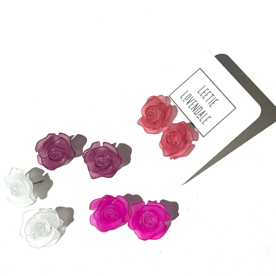 Frosted Rosette Stud Earrings