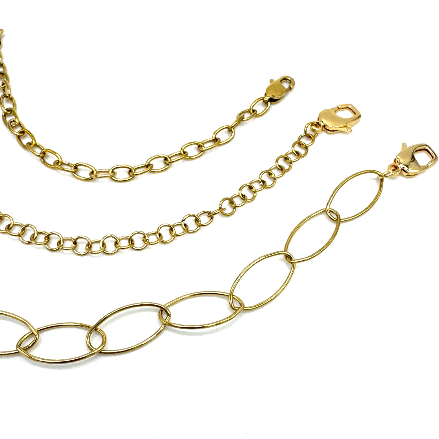 Chain Extenders Kit - Surgical Steel Silver or 18k Gold