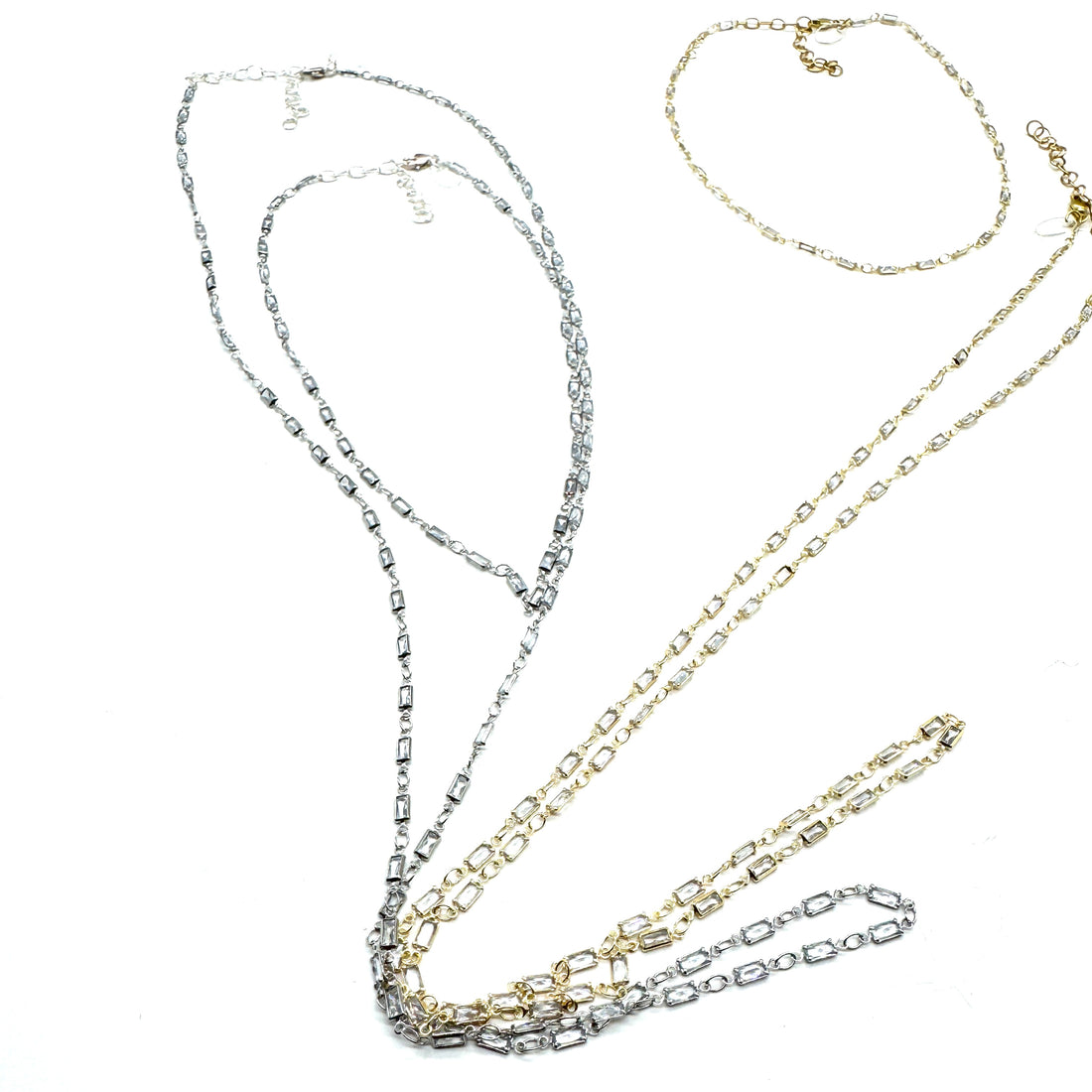 Rectangle Channel Necklace &amp; Bracelet - 2 lengths