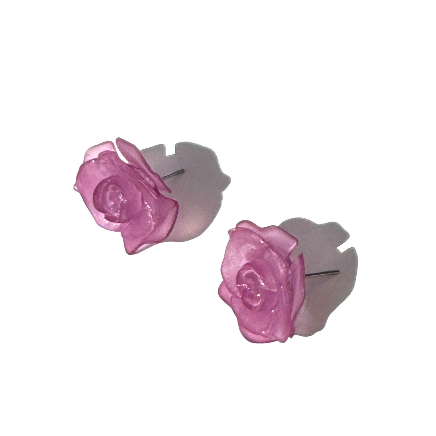 Frosted Rosette Stud Earrings