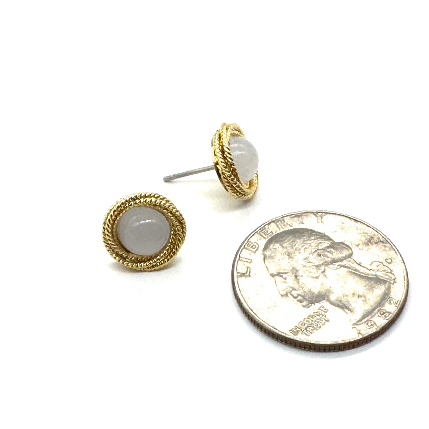 Rope Pearl Stud Earrings