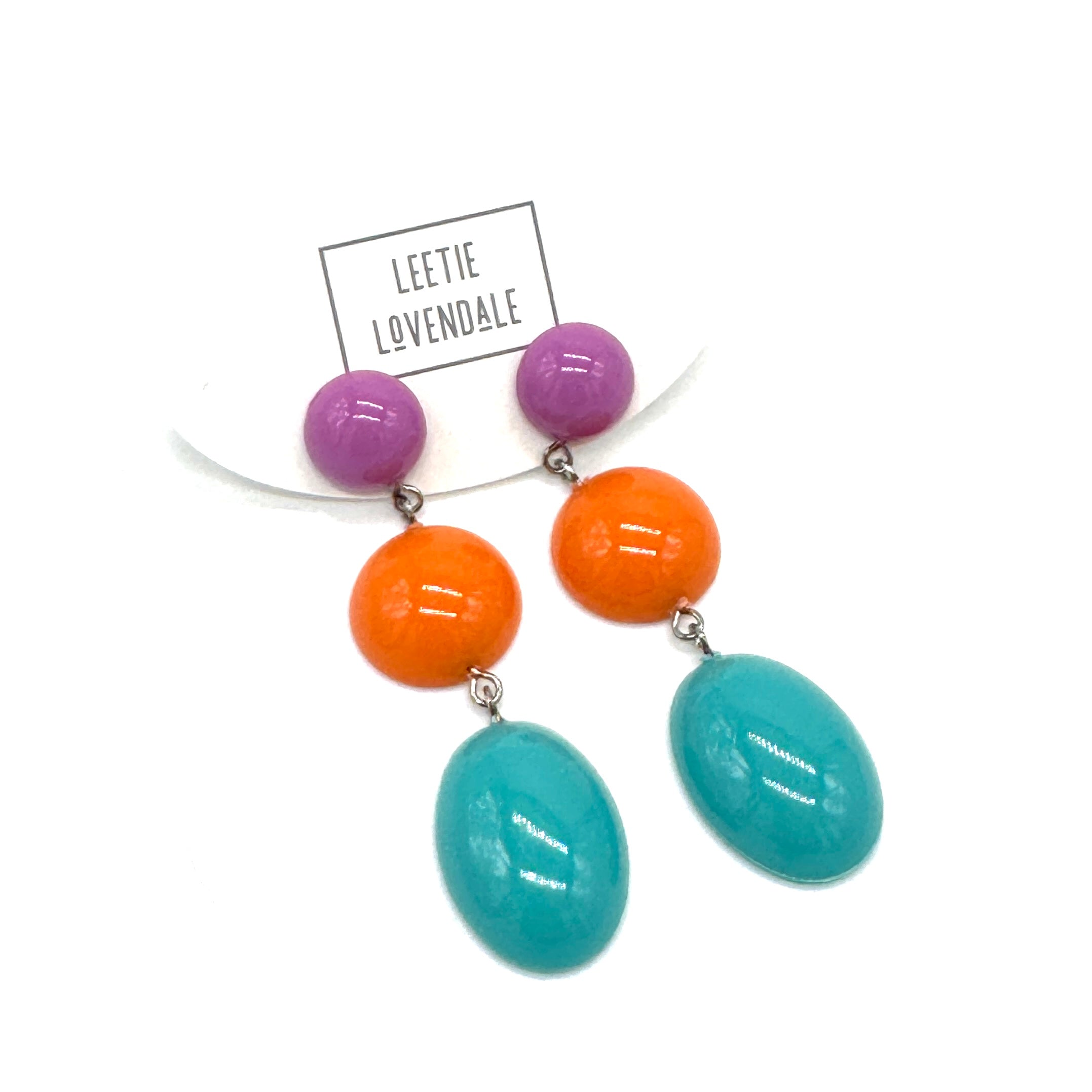 Colorful beaded earrings with &