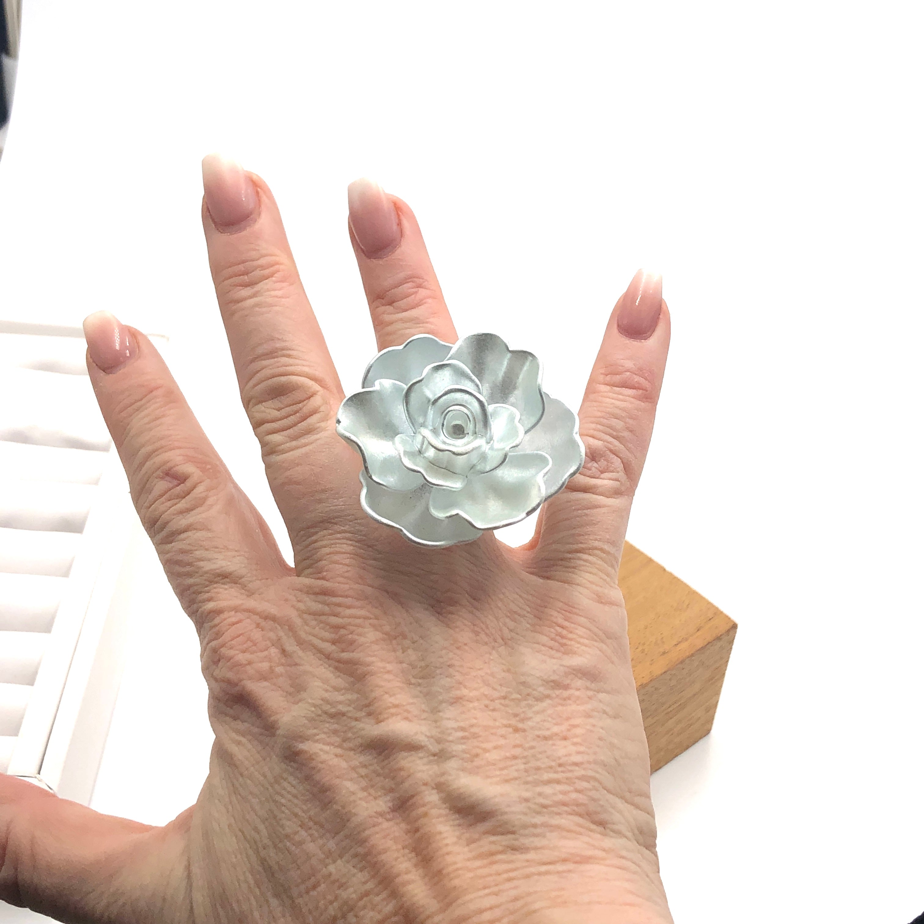Ice Flower Corsage Cocktail Ring