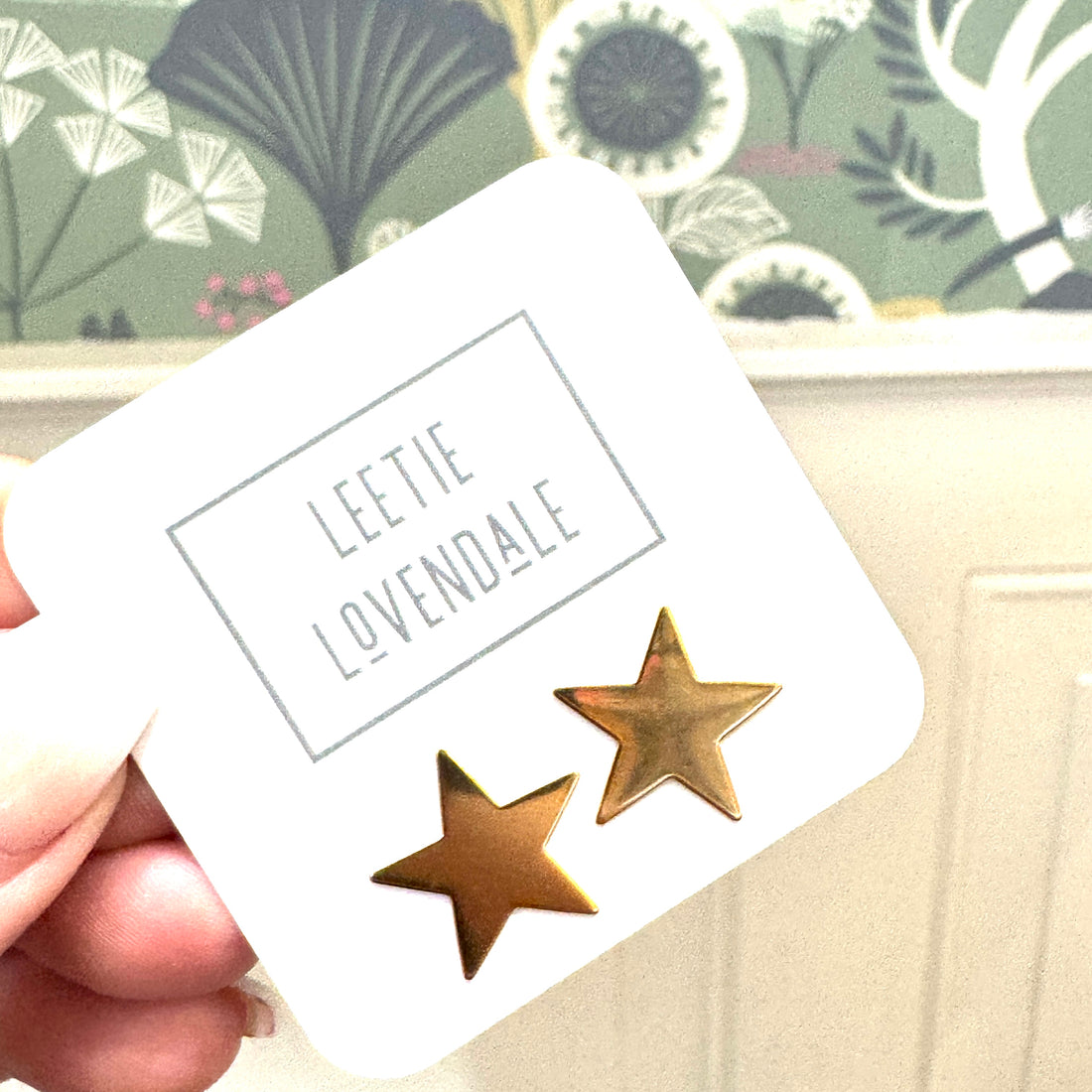 Big Stars! Deadstock Gold Stud Earrings