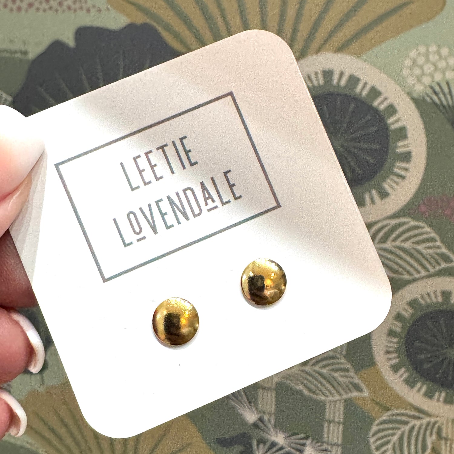 Polka Dot - Deadstock Gold Stud Earrings