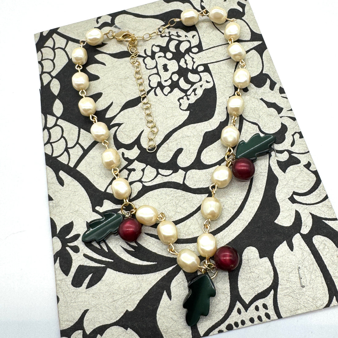 Holly Pearl Charm Amelia Necklace