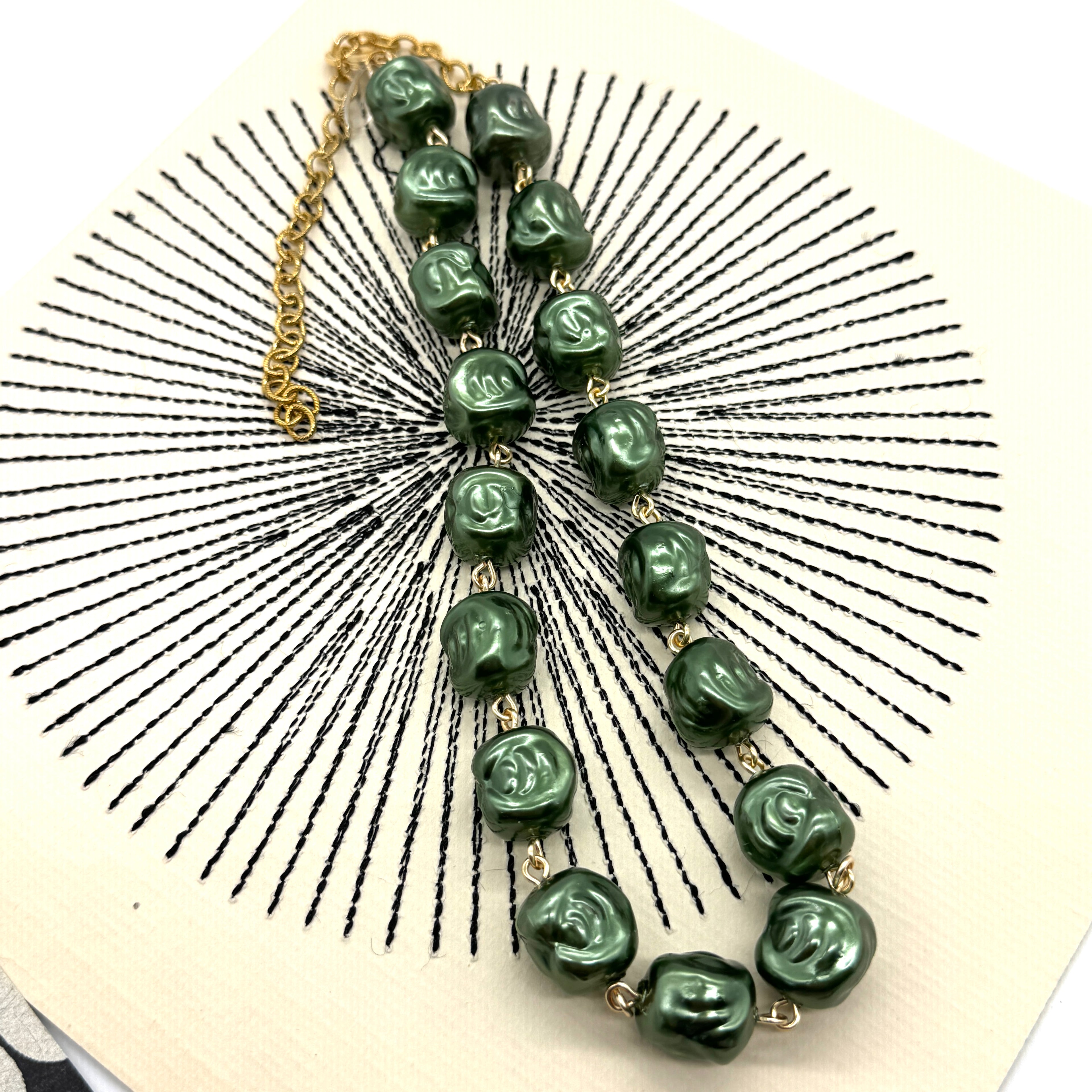 Hollow Evergreen Nugget Amelia Necklace