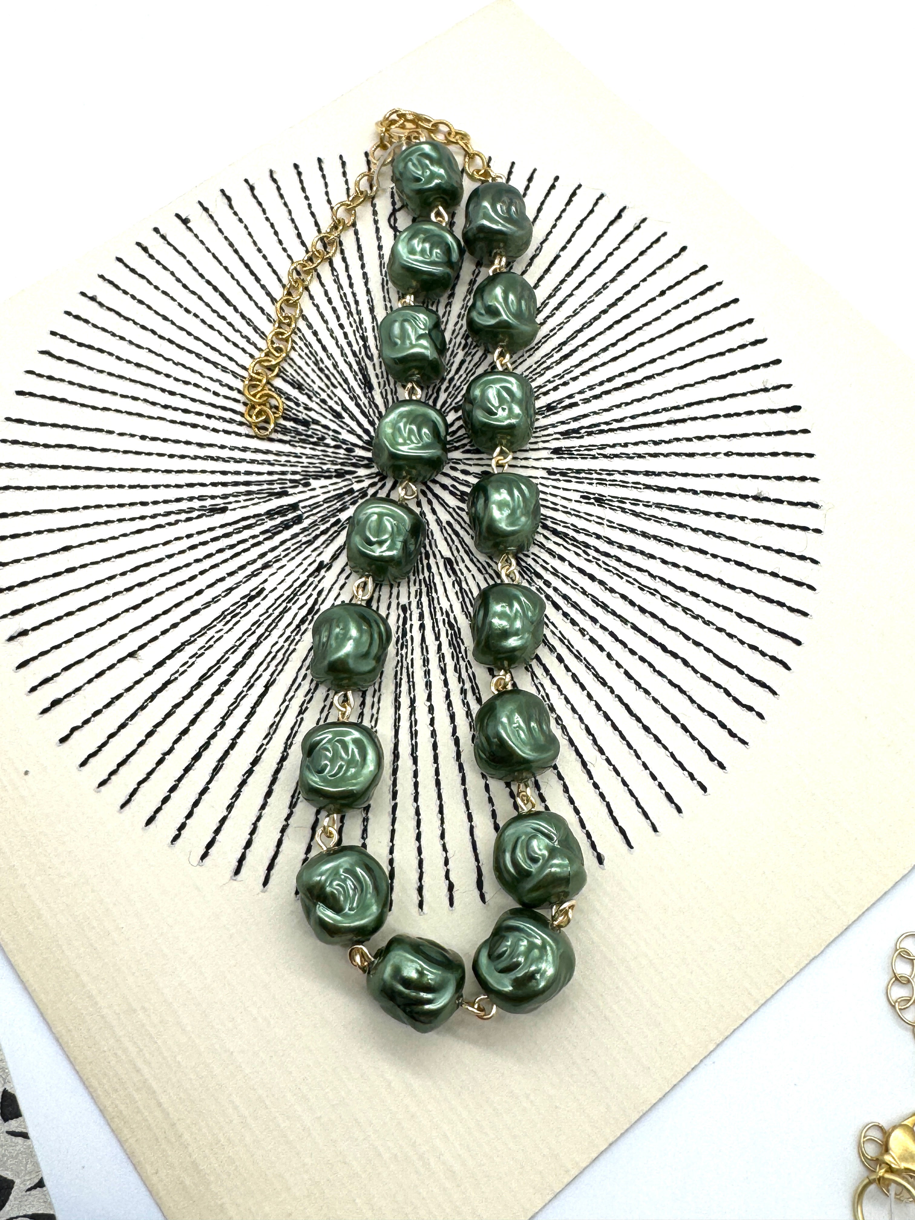 Hollow Evergreen Nugget Amelia Necklace