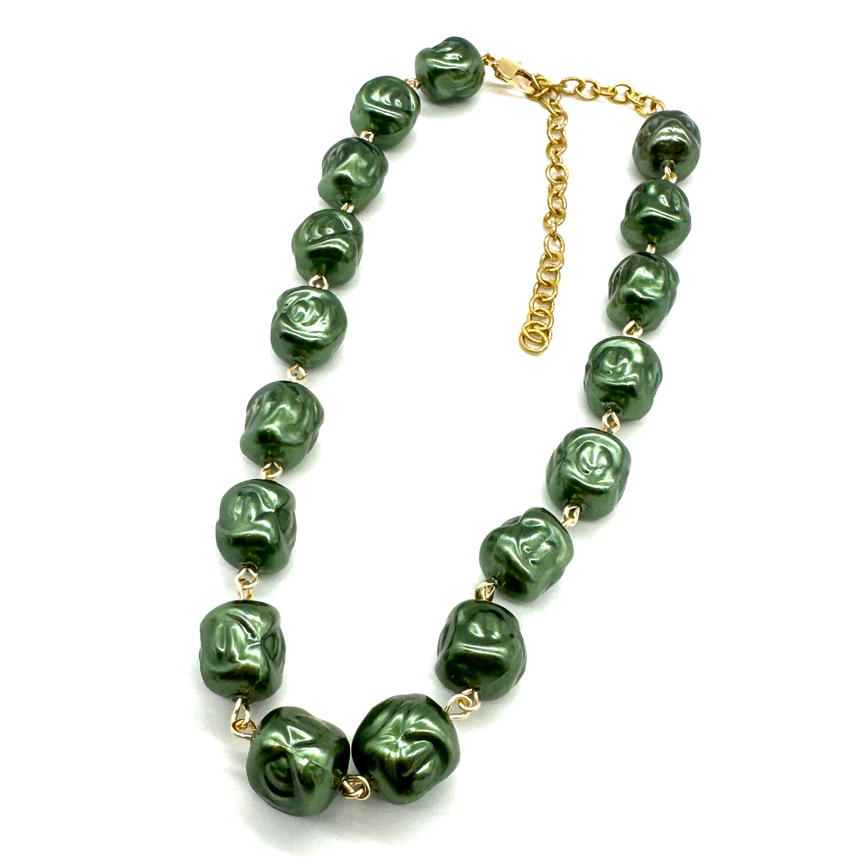 Hollow Evergreen Nugget Amelia Necklace