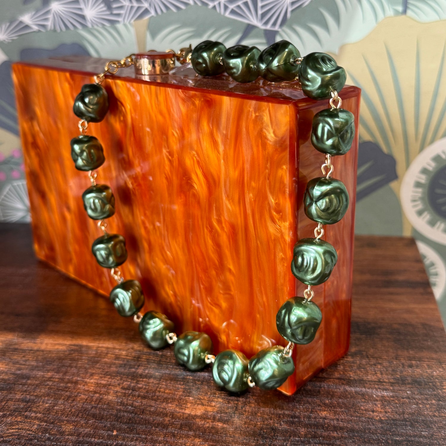 Hollow Evergreen Nugget Amelia Necklace