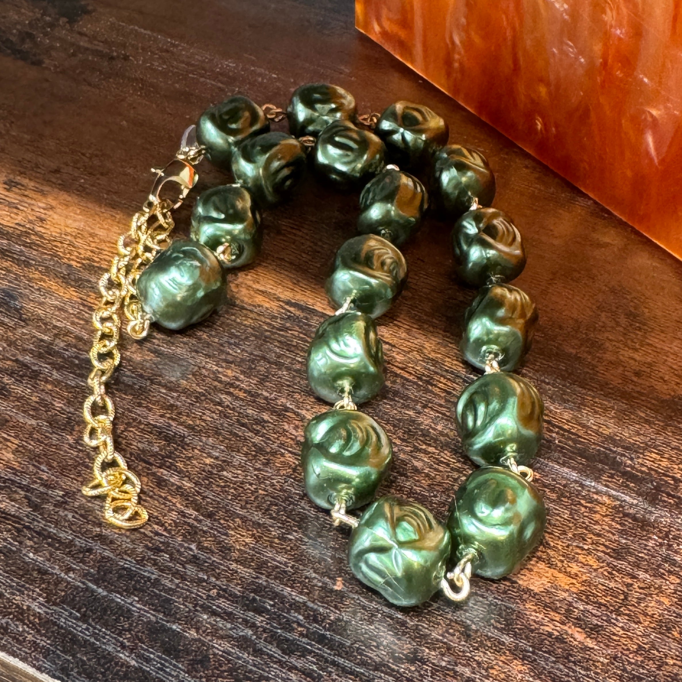 Hollow Evergreen Nugget Amelia Necklace