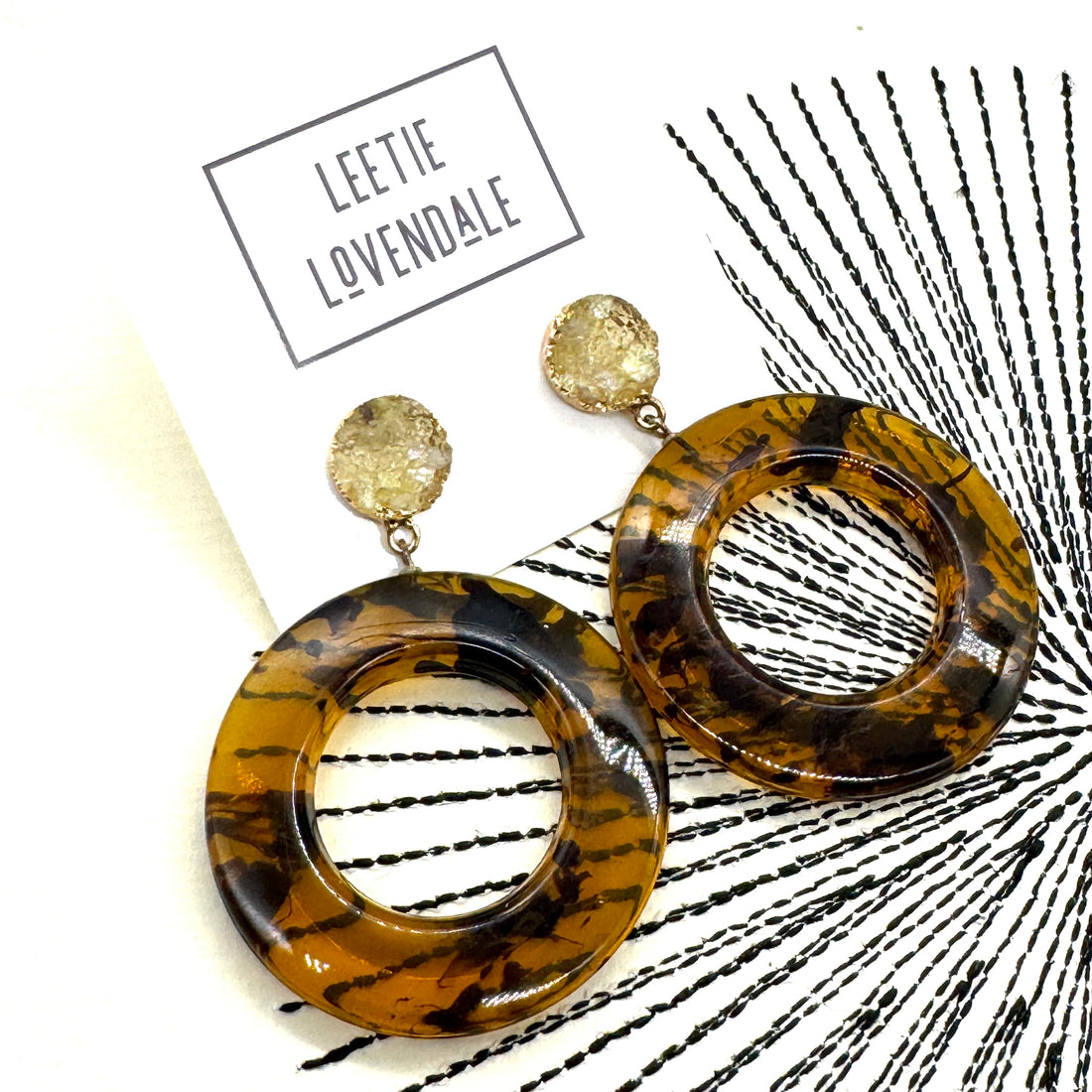 Tortoise Luxe Donut Drop Earrings