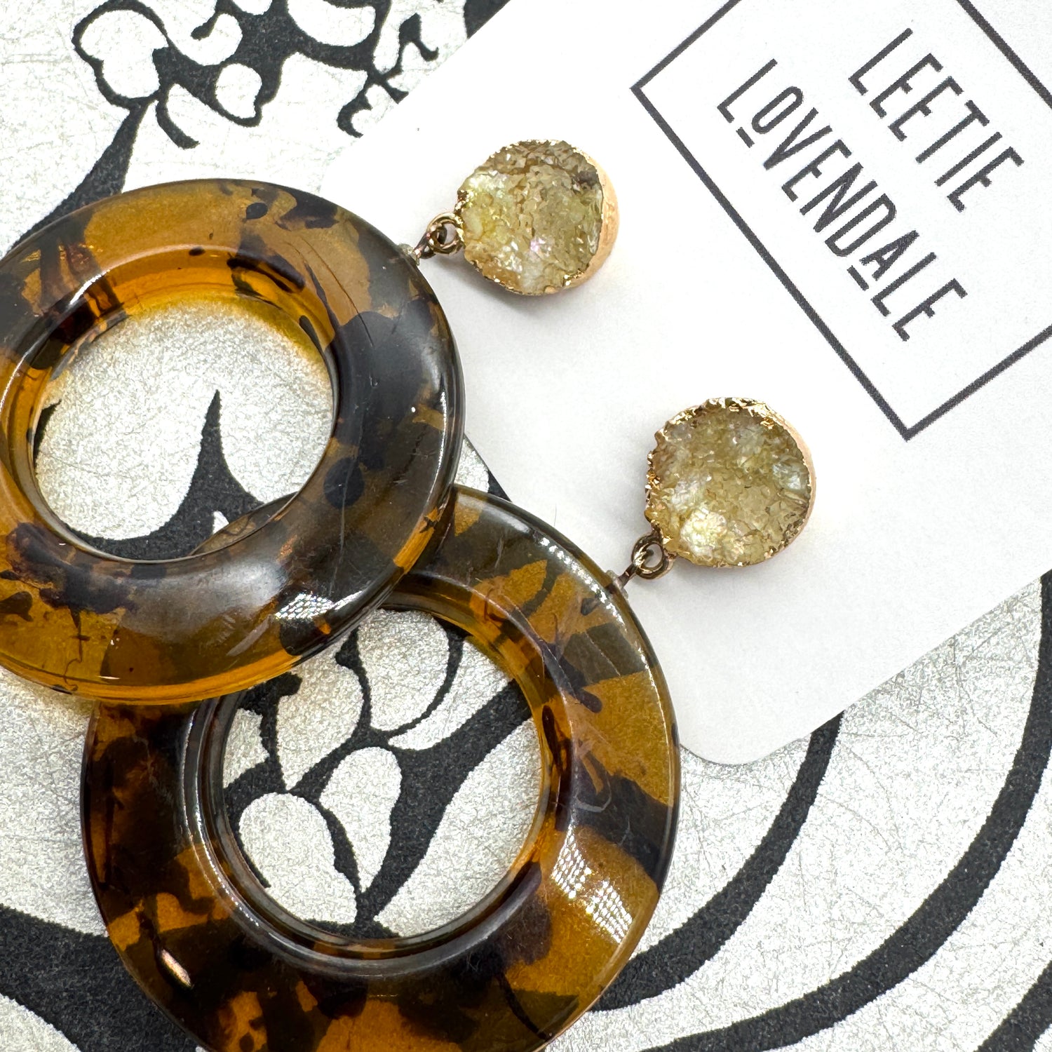 Tortoise Luxe Donut Drop Earrings
