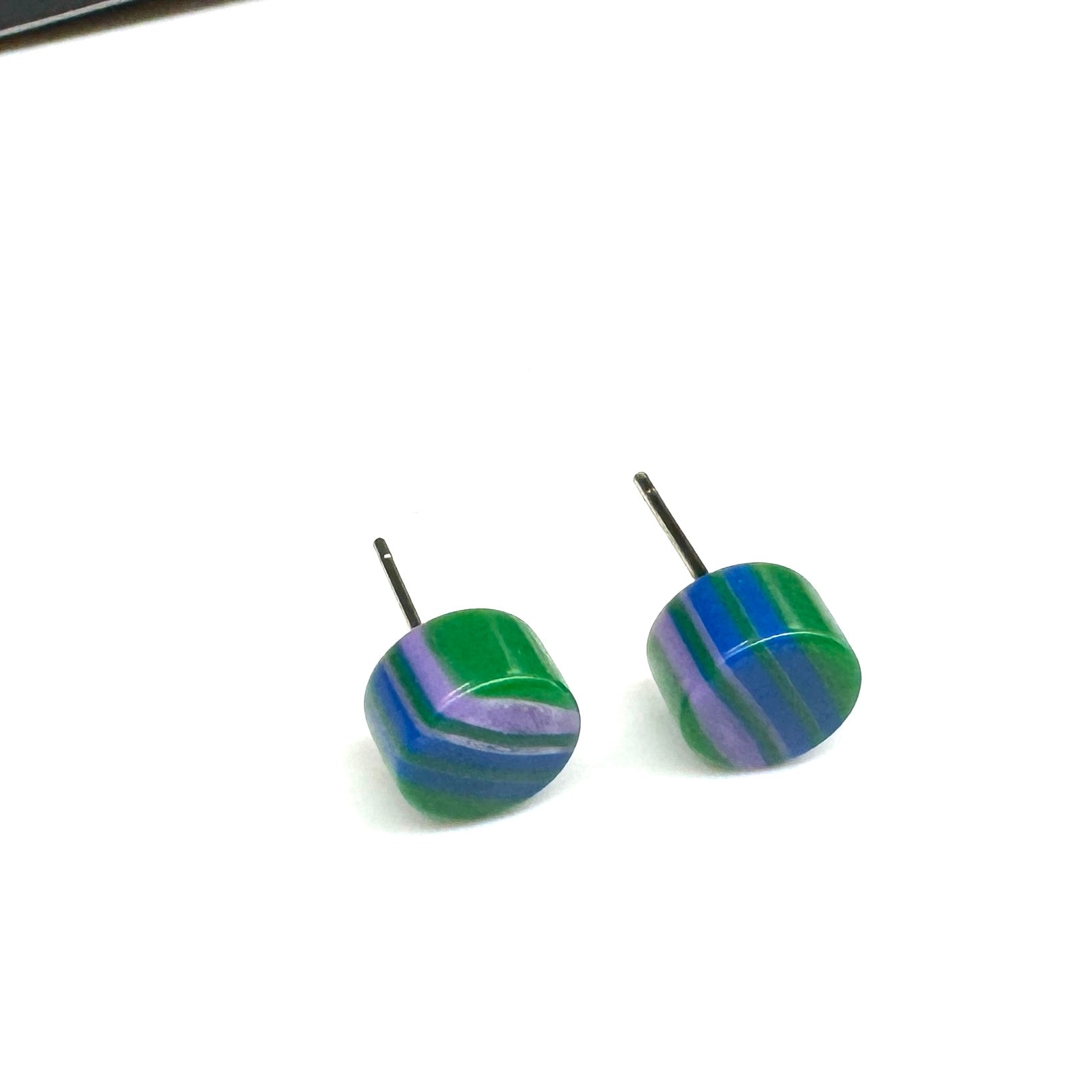 vintage lucite green purple blue studs