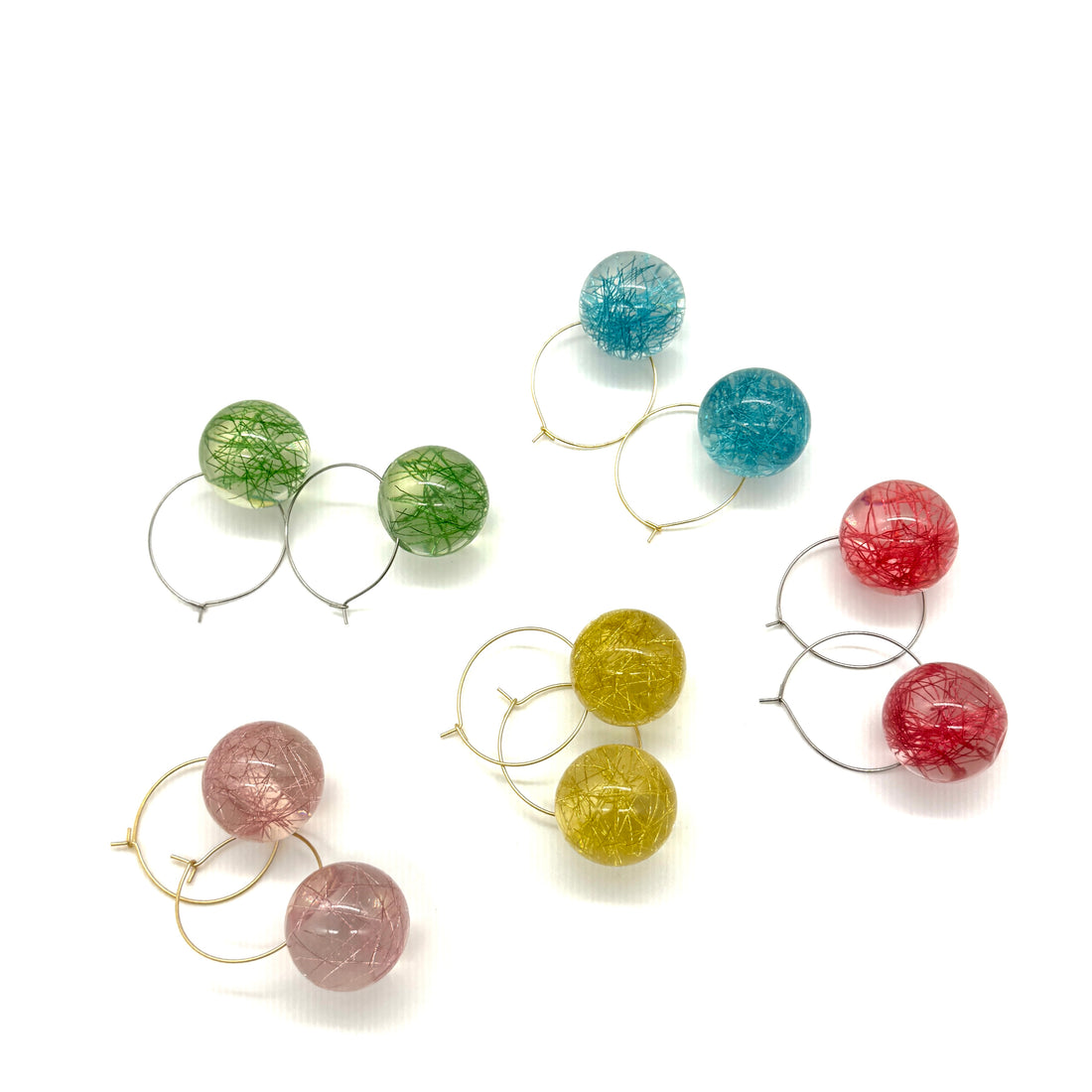 Confetti Orb Hoop Earrings