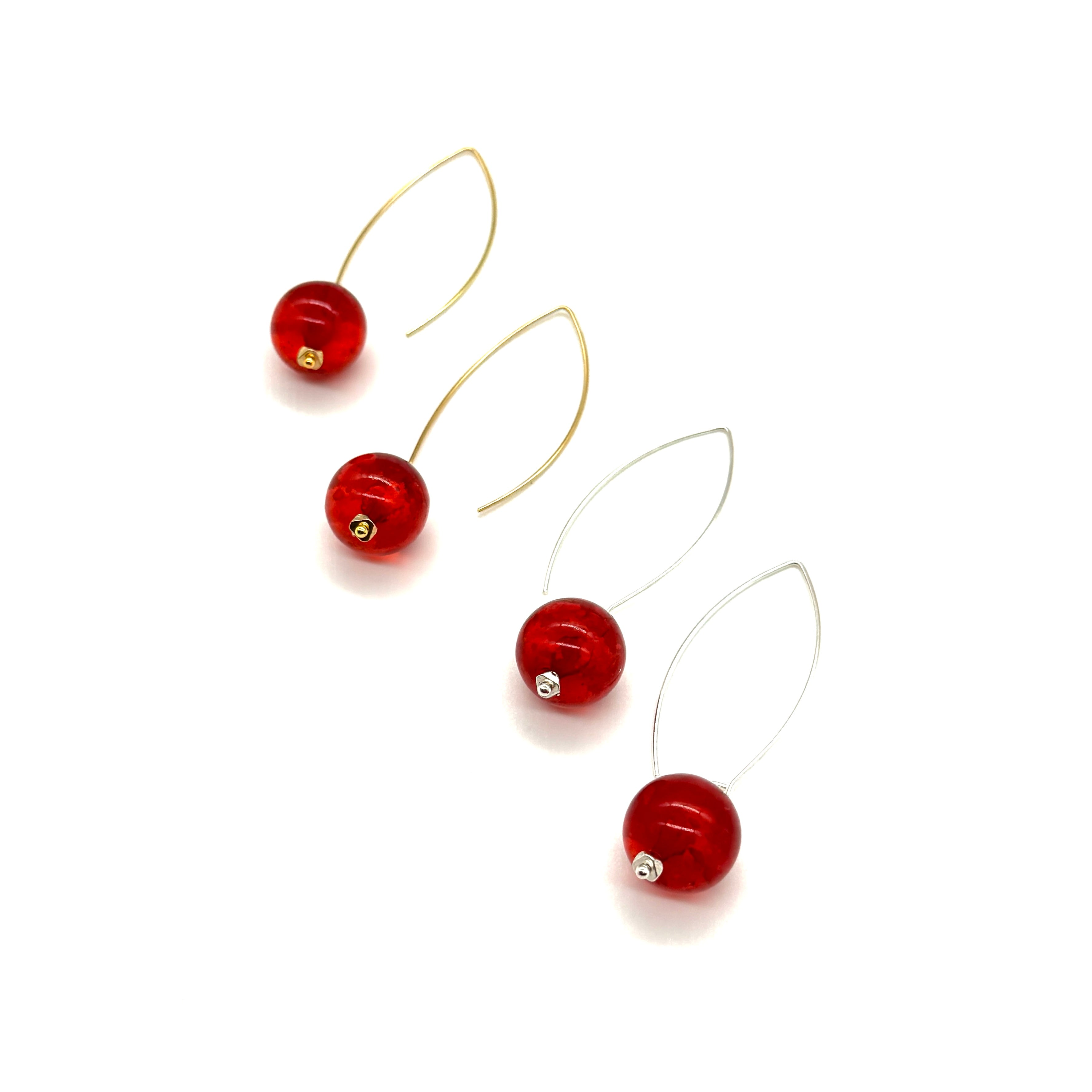 Red Berry Confetti RainDrop Earrings