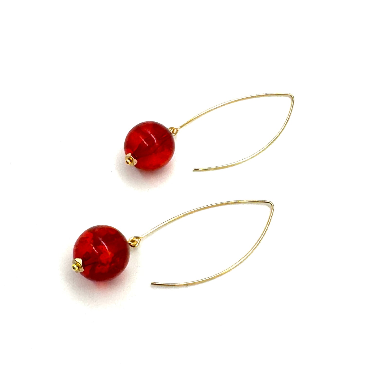 Red Berry Confetti RainDrop Earrings