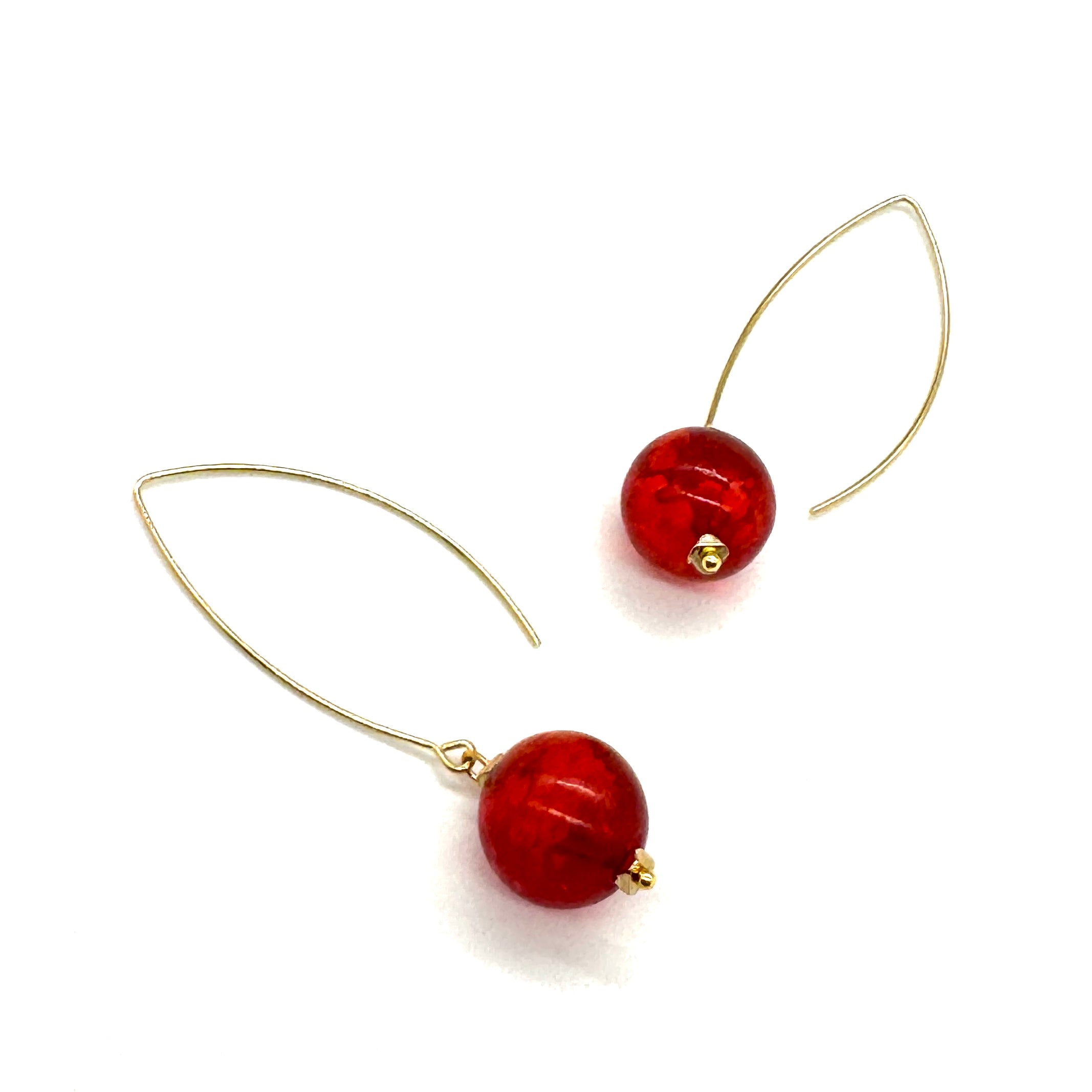 Red Berry Confetti RainDrop Earrings
