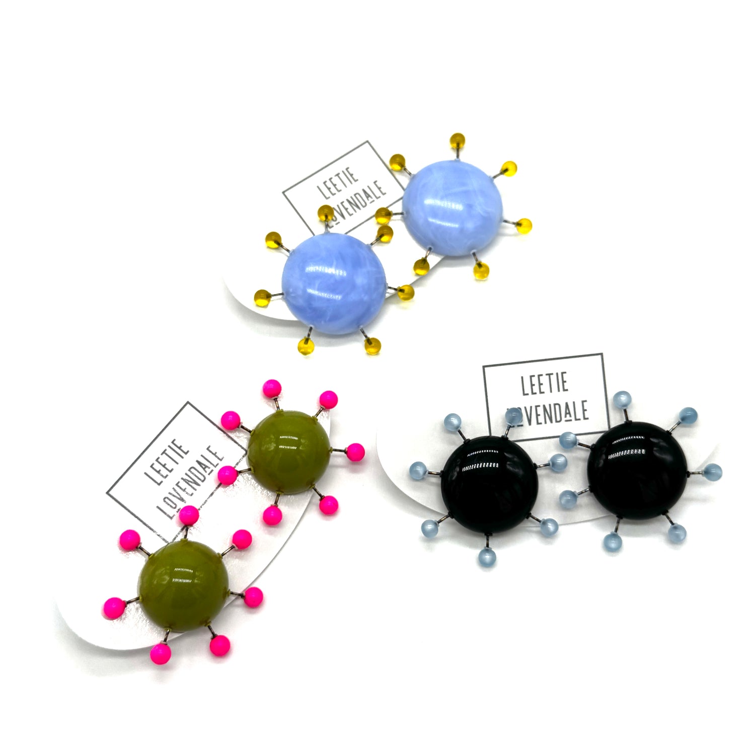 Colorful sculptural earrings with &