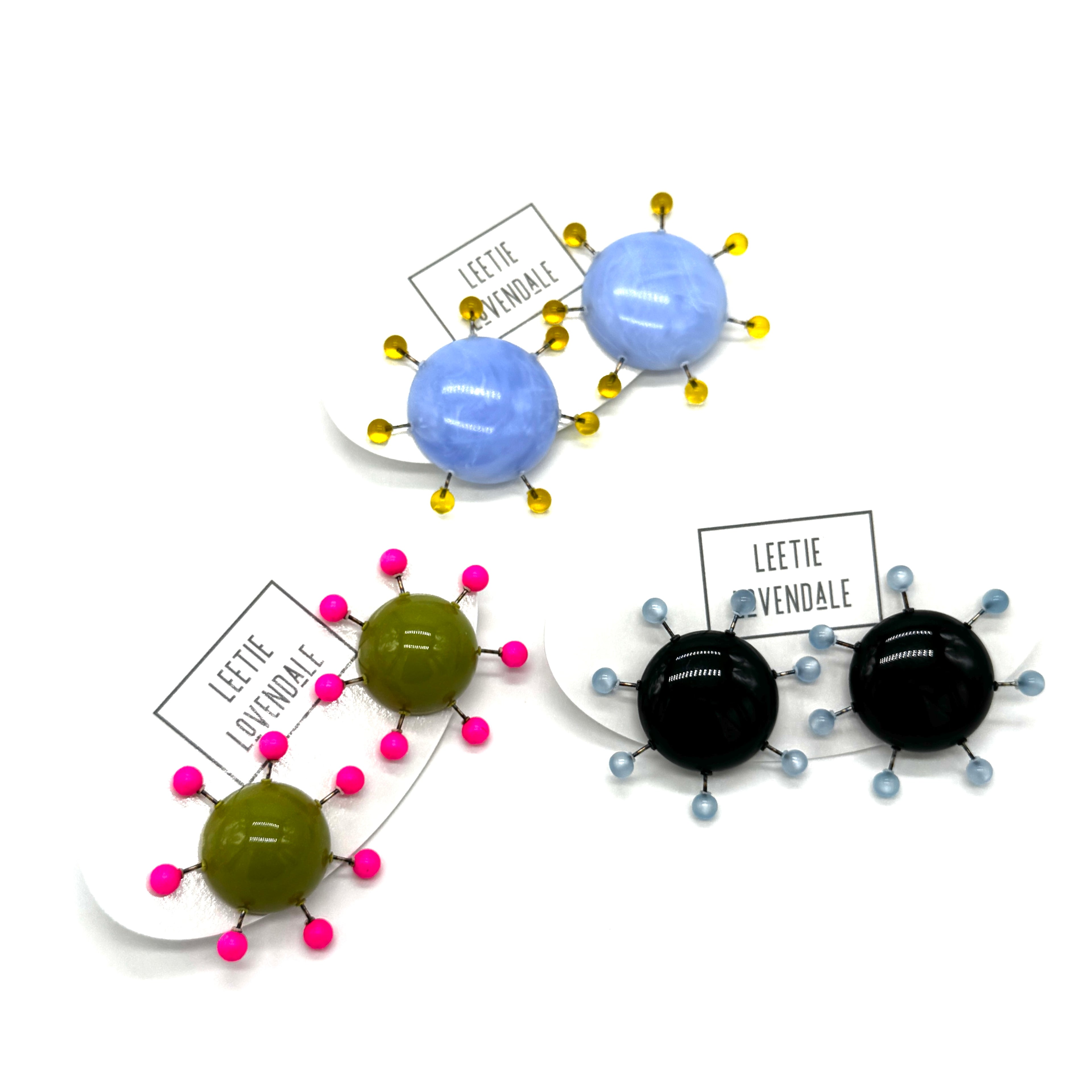 Colorful sculptural earrings with &