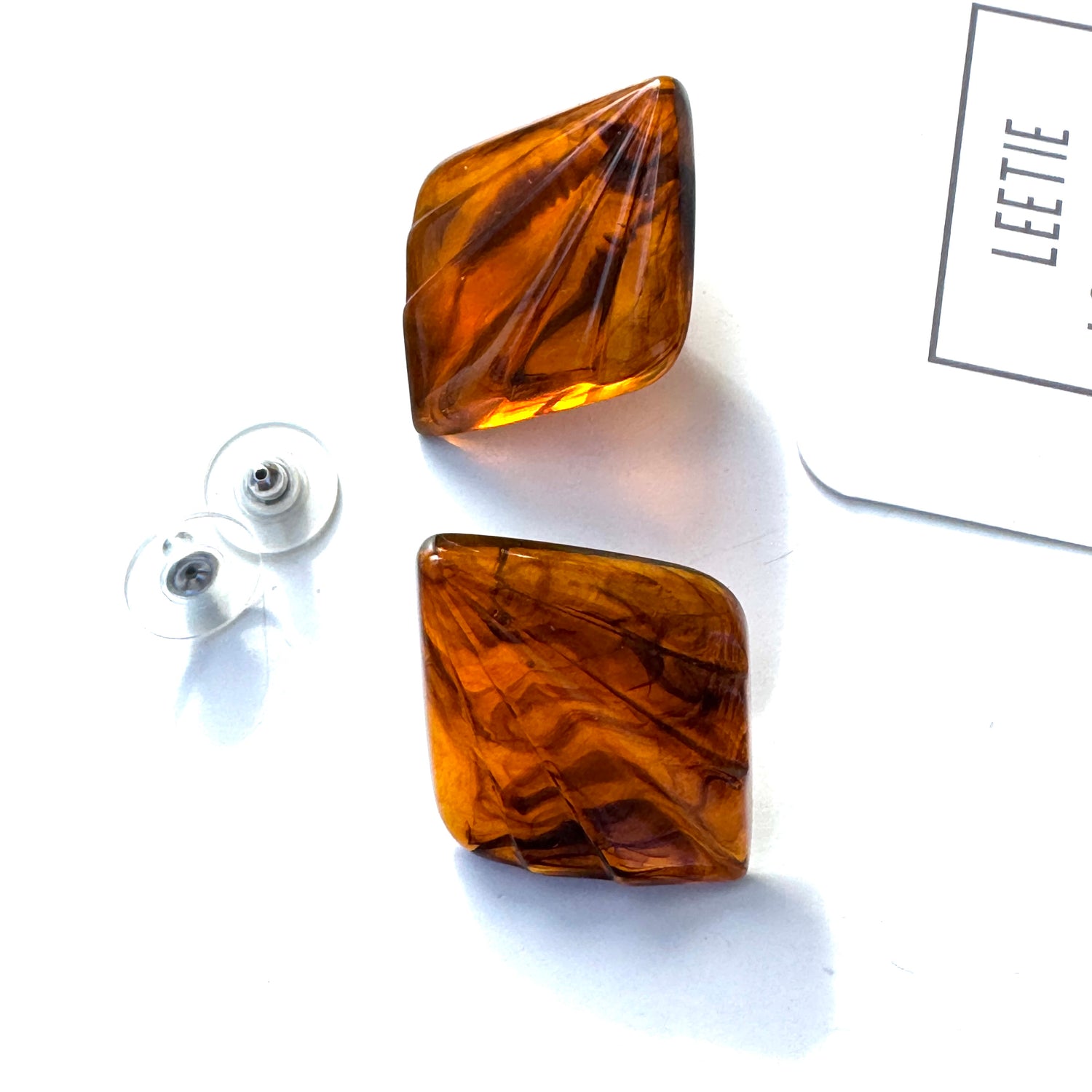 Mondo Tortoise Fan Stud Earrings