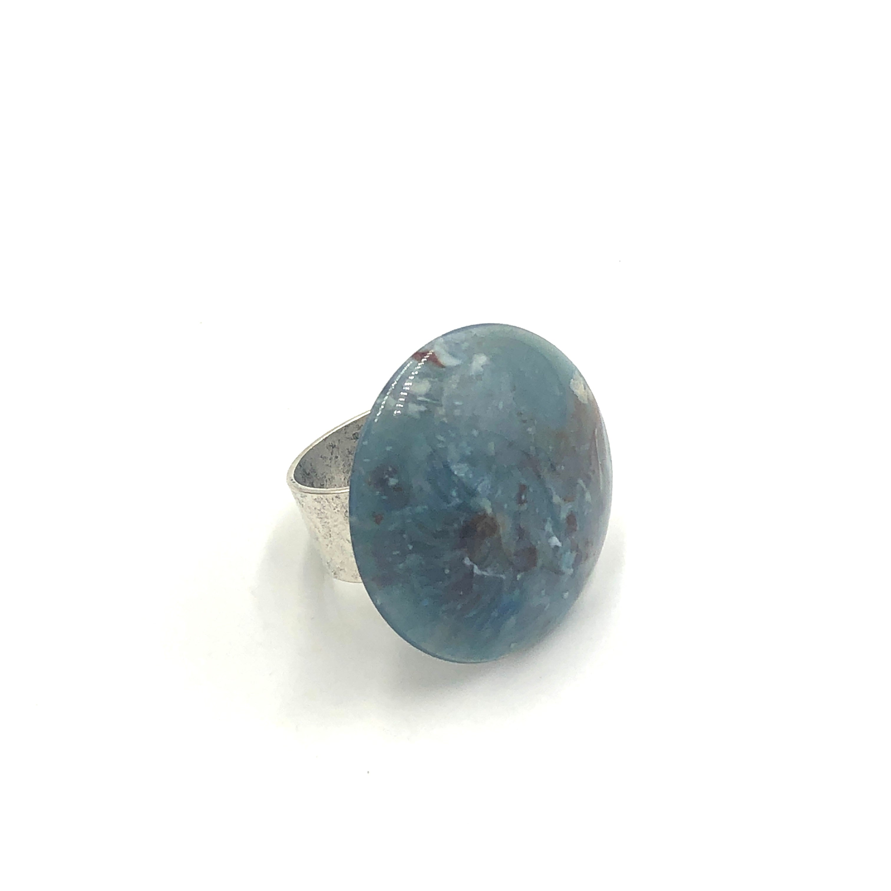 Slate Speckle Lucite Cocktail Ring