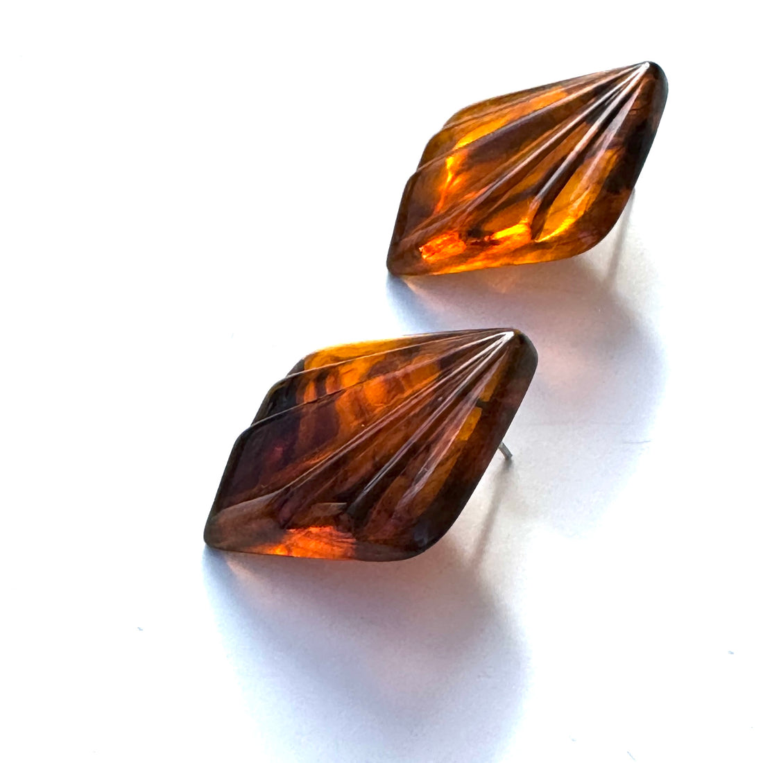 Mondo Tortoise Fan Stud Earrings