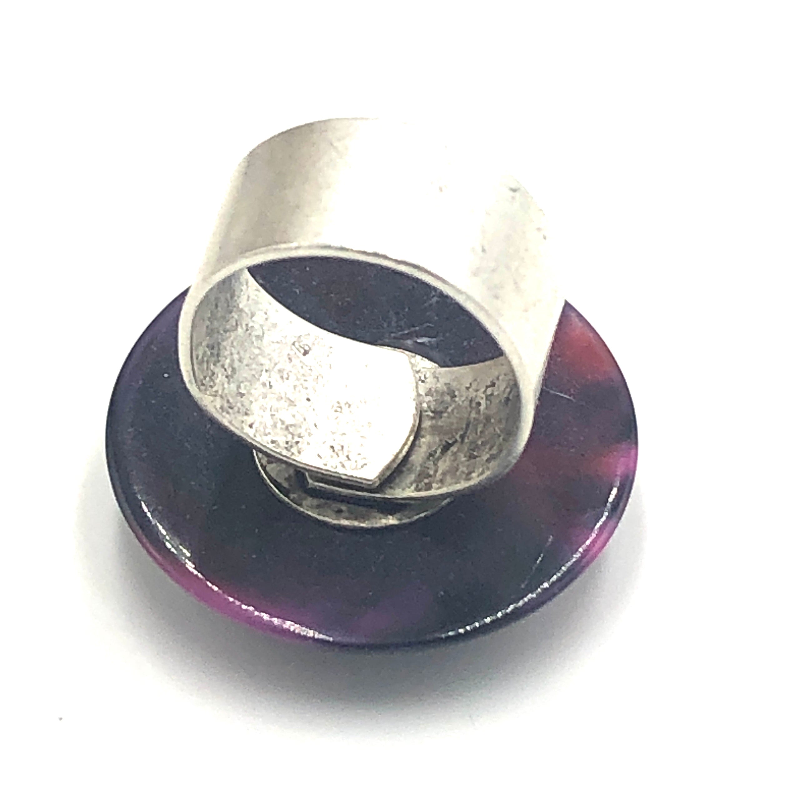 Violet &amp; Navy Marbled Cocktail Ring