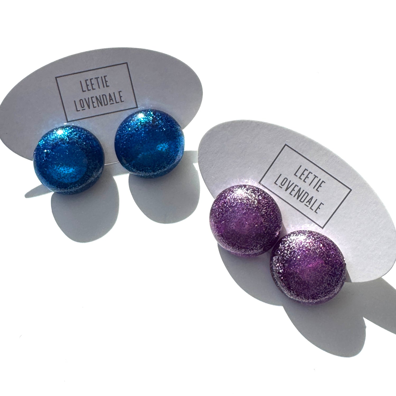 Lazerbeam Glitter Statemetn Stud Earrings