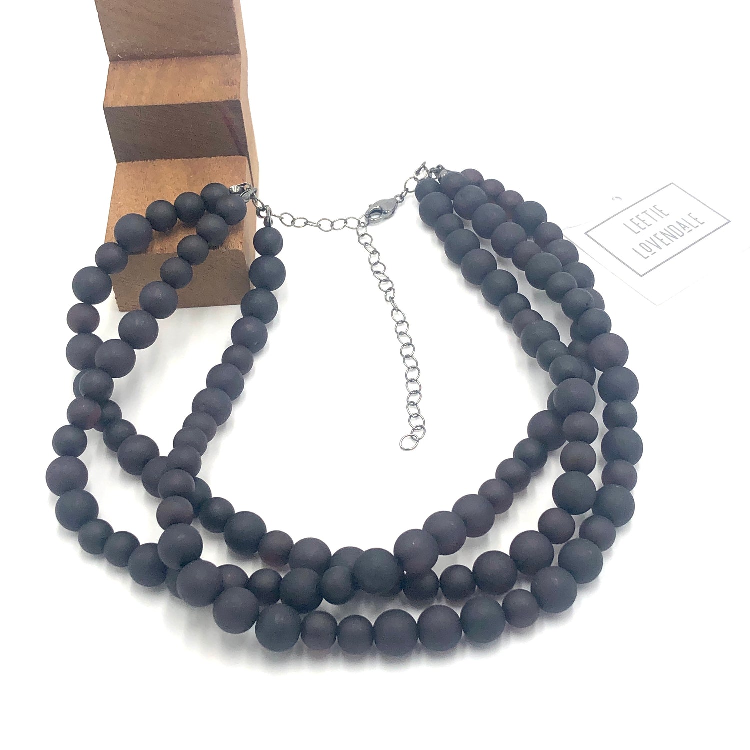 Black Frosted Morgan Necklace