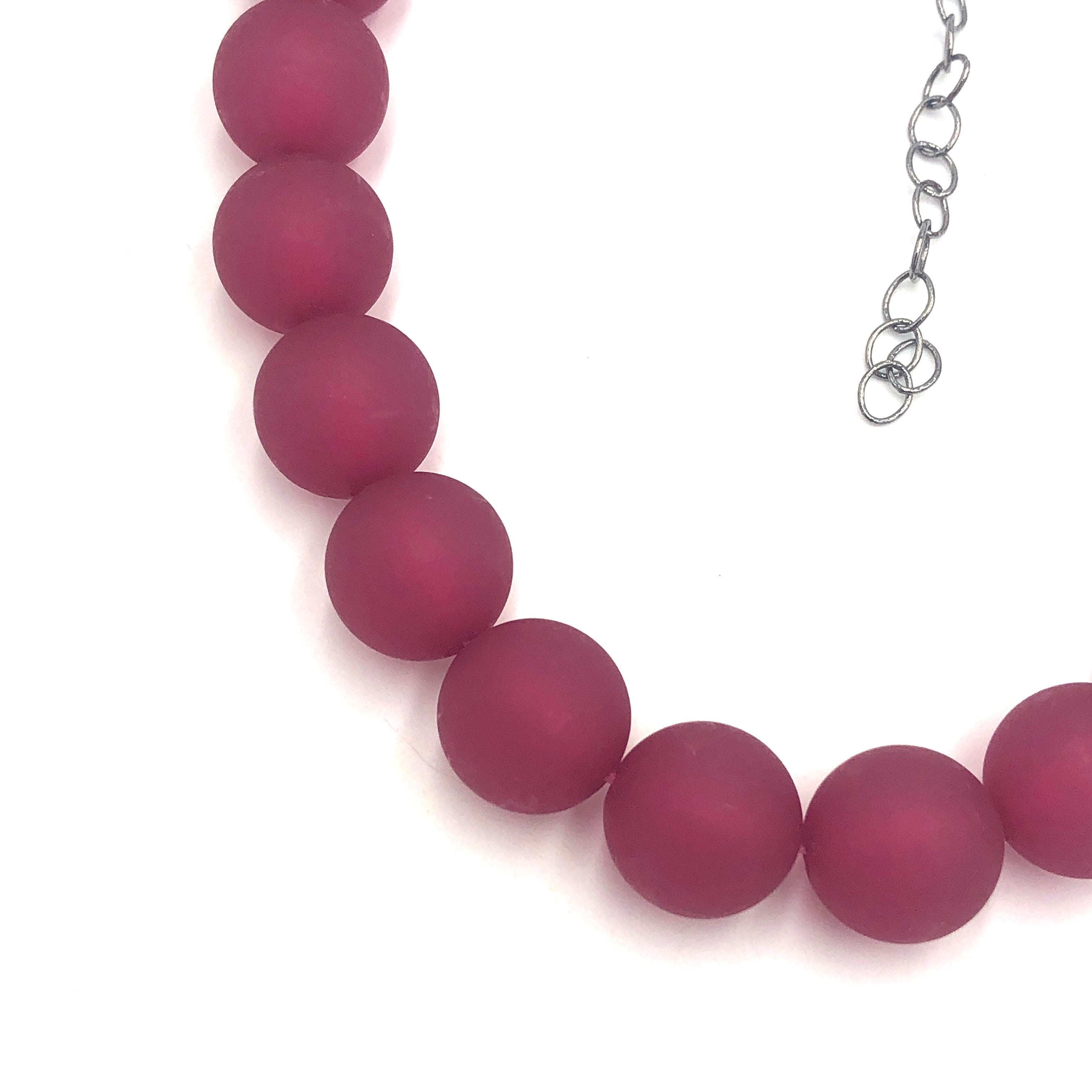 Deep Cranberry Frosted Marco Necklace