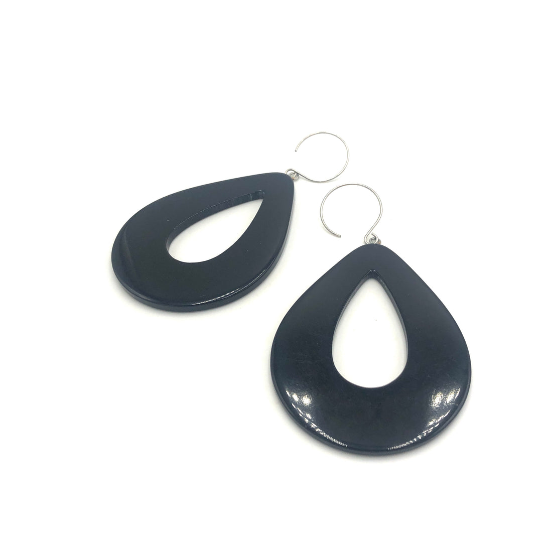 Black Jumbo Teardrop Earrings