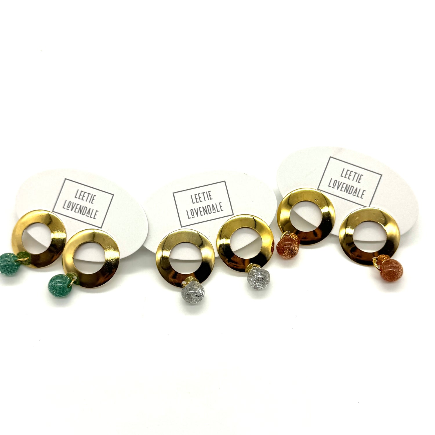 SMALL Glitter Drop Orbital Earrings *As IS