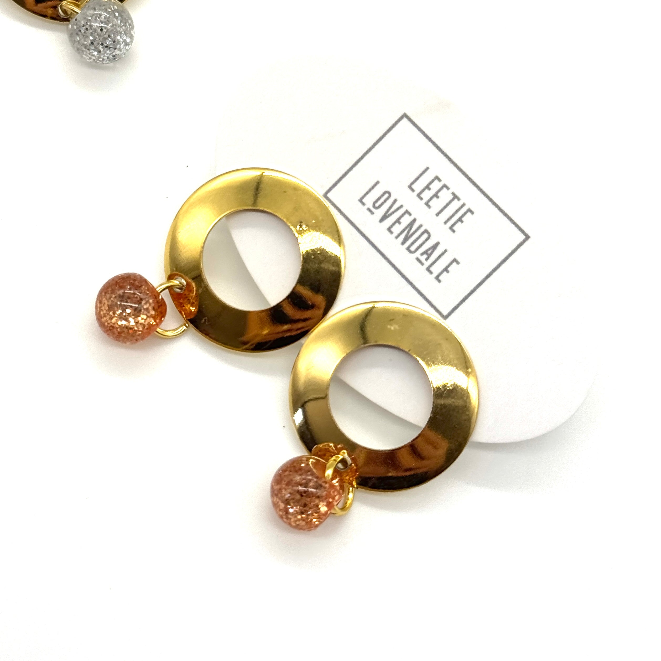 SMALL Glitter Drop Orbital Earrings *As IS