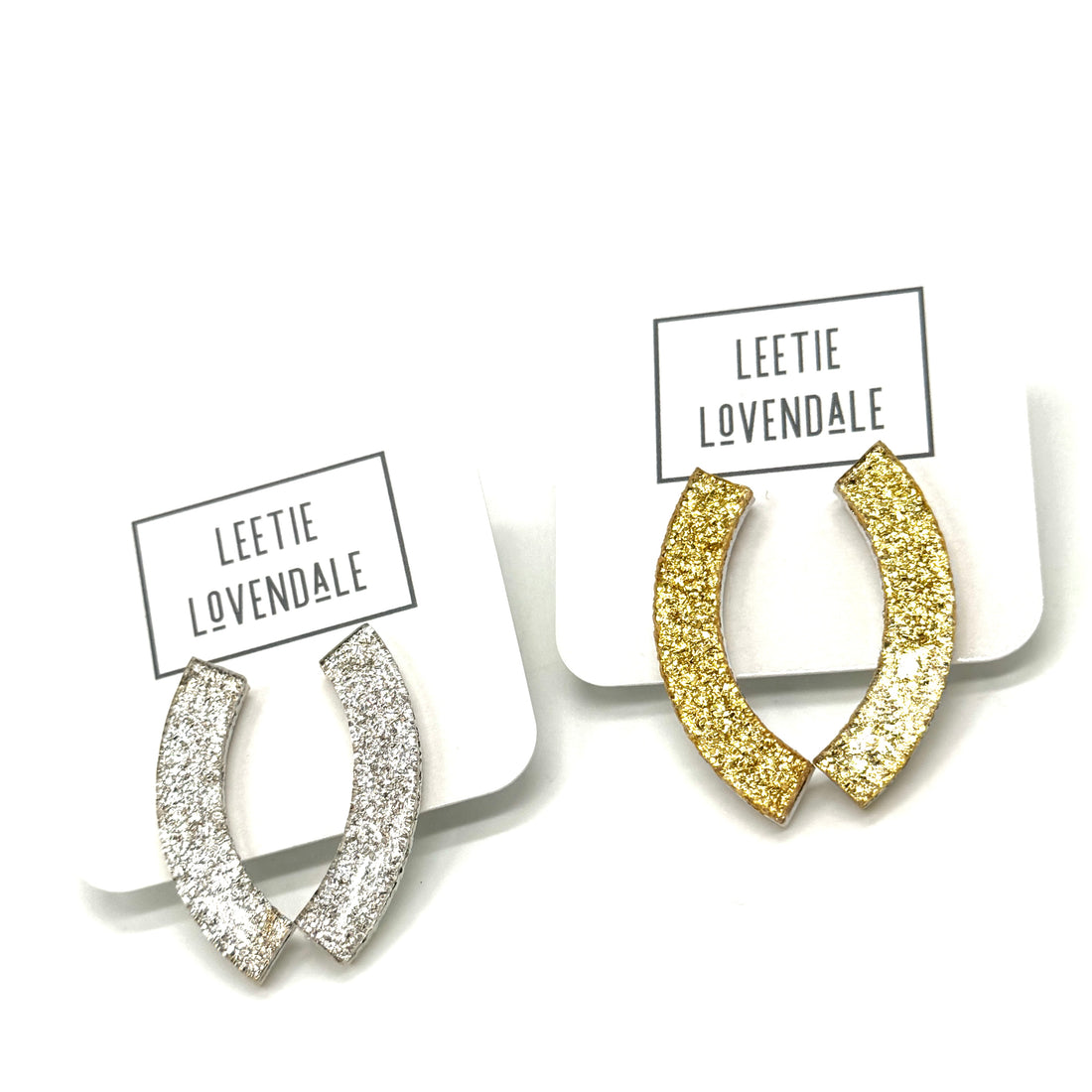 Arched Glitter Stud Earrings