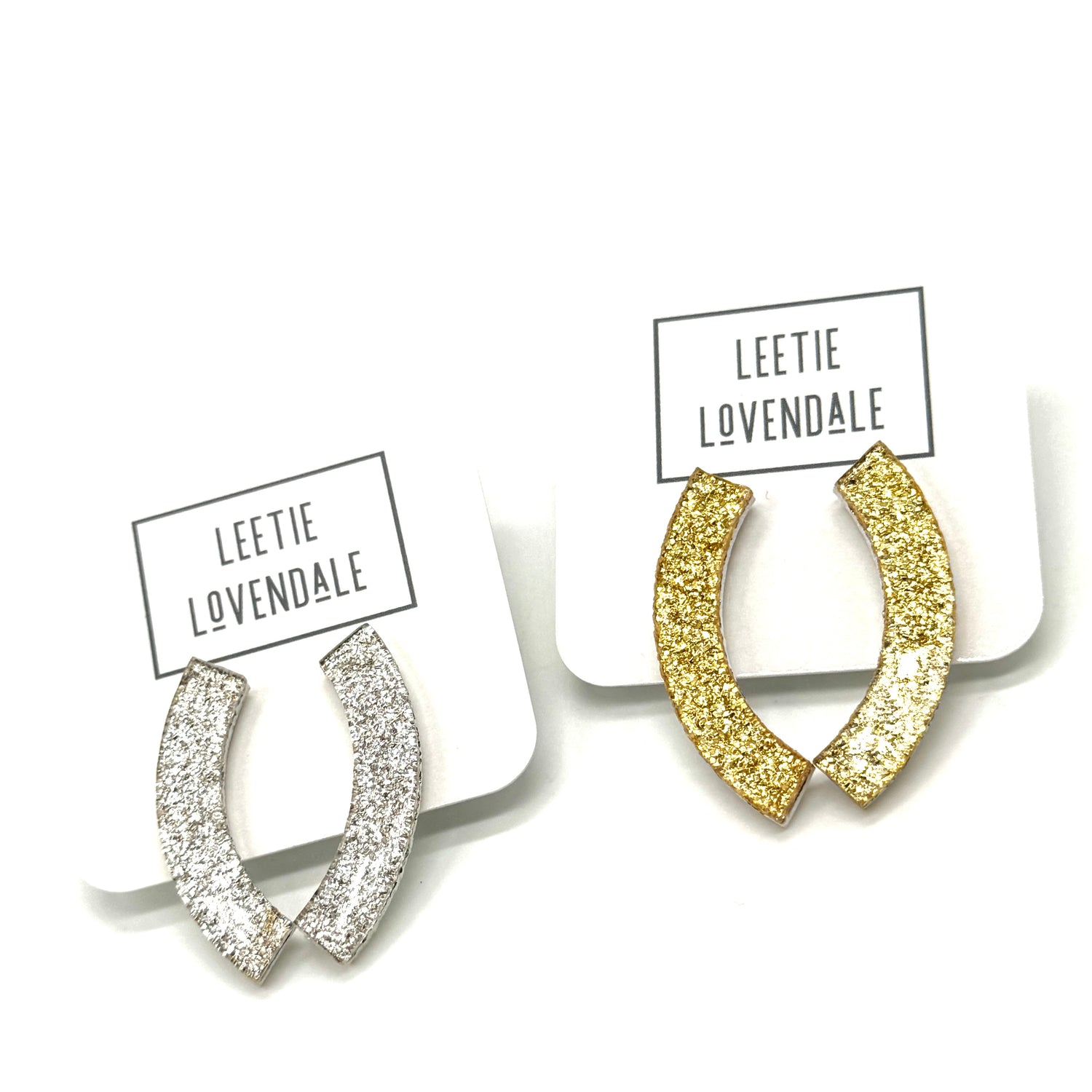 Arched Glitter Stud Earrings