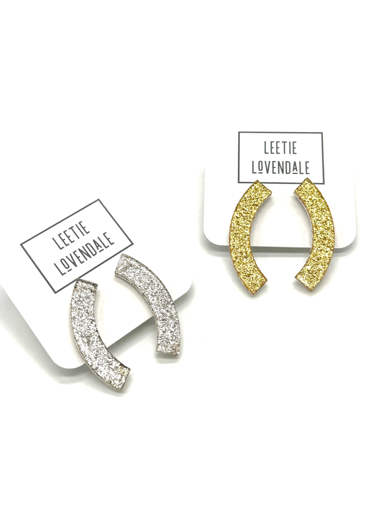 Arched Glitter Stud Earrings