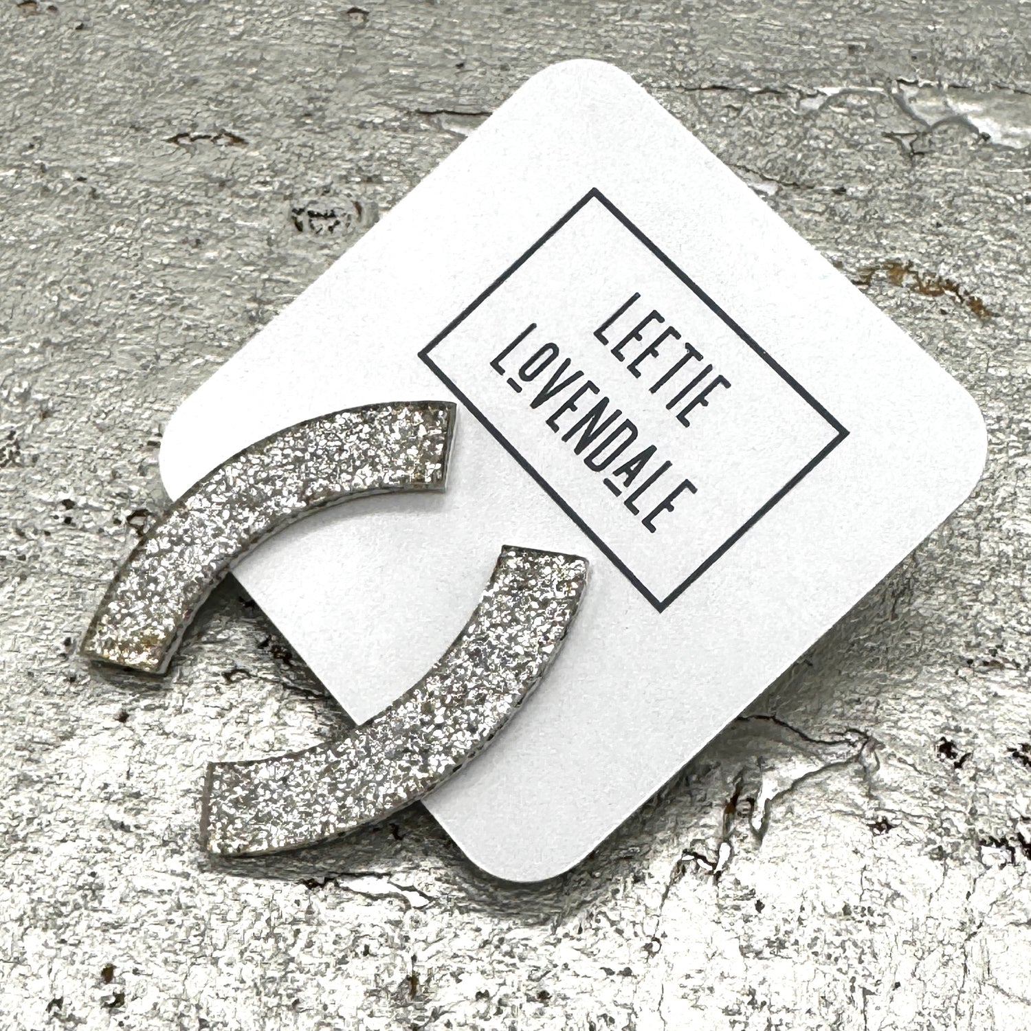 Arched Glitter Stud Earrings