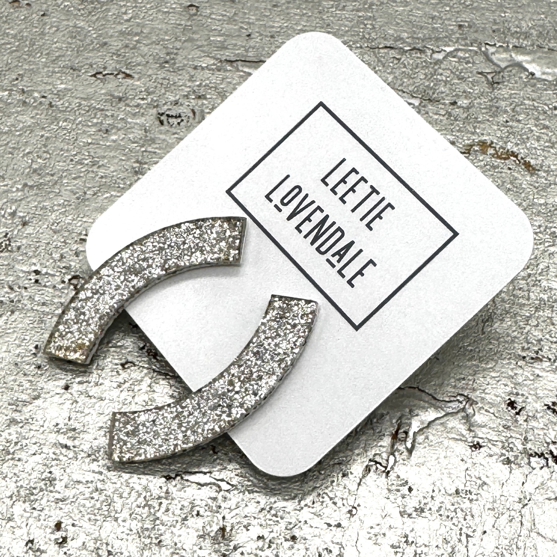 Arched Glitter Stud Earrings