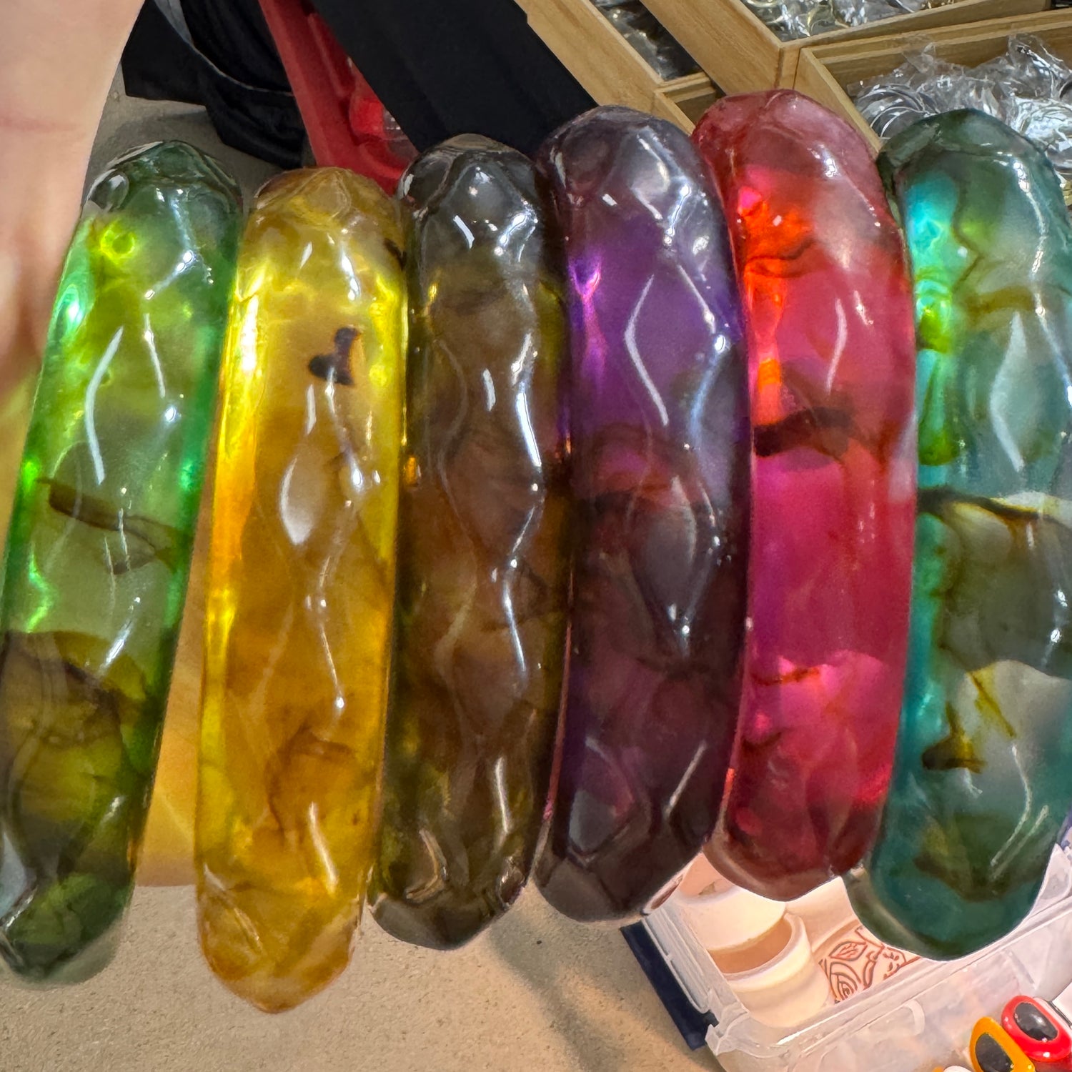 Watery Waves Resin Bangle Bracelet