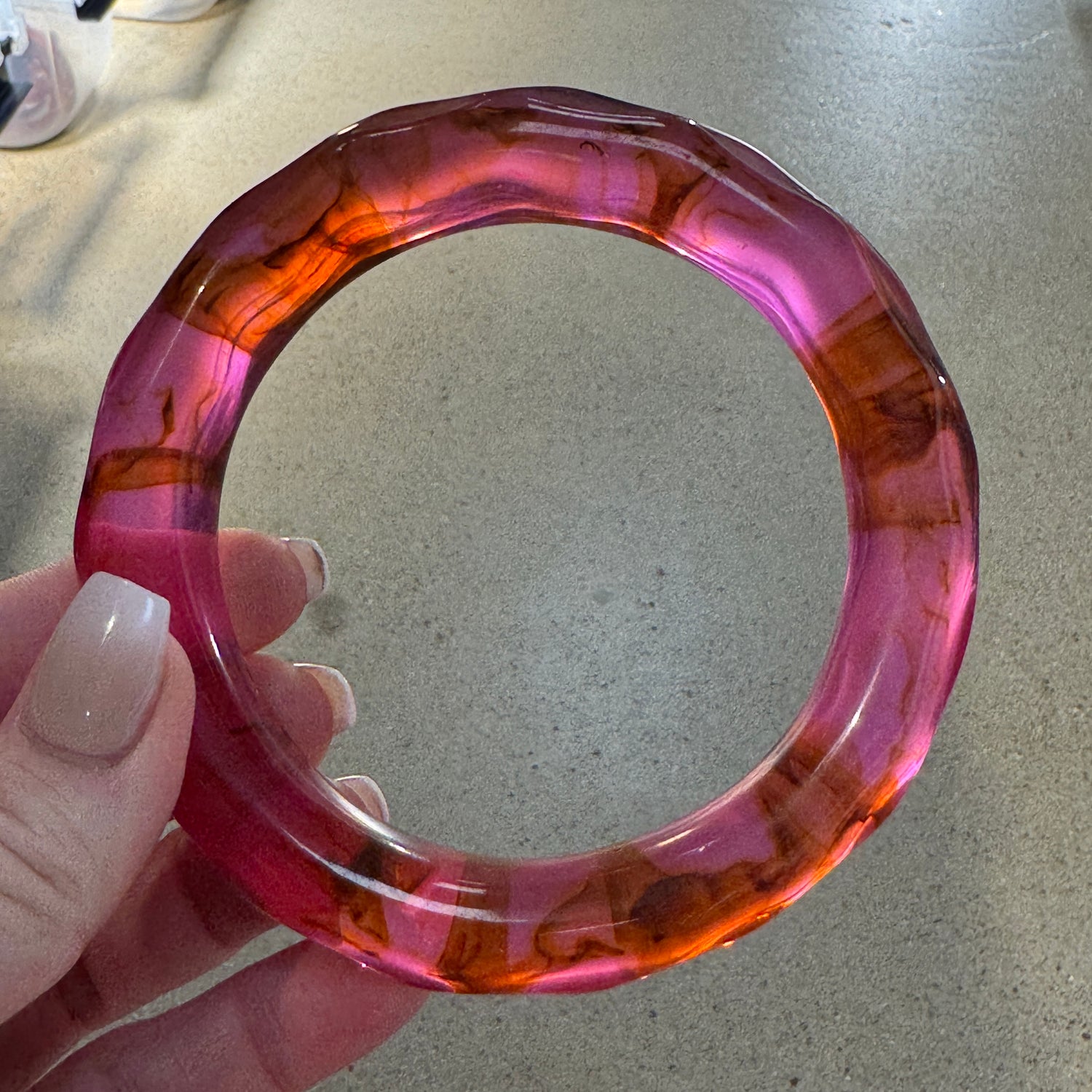 Watery Waves Resin Bangle Bracelet