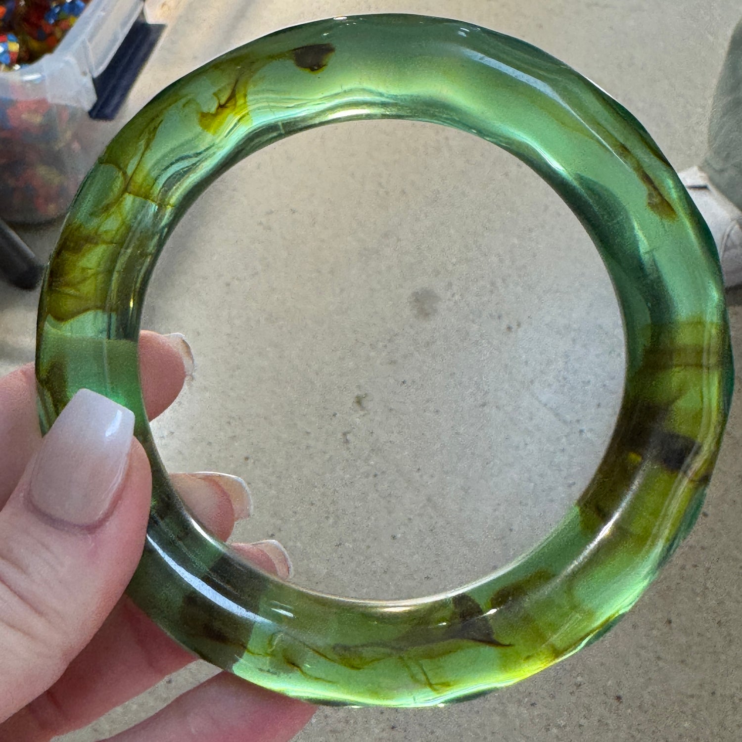 Watery Waves Resin Bangle Bracelet